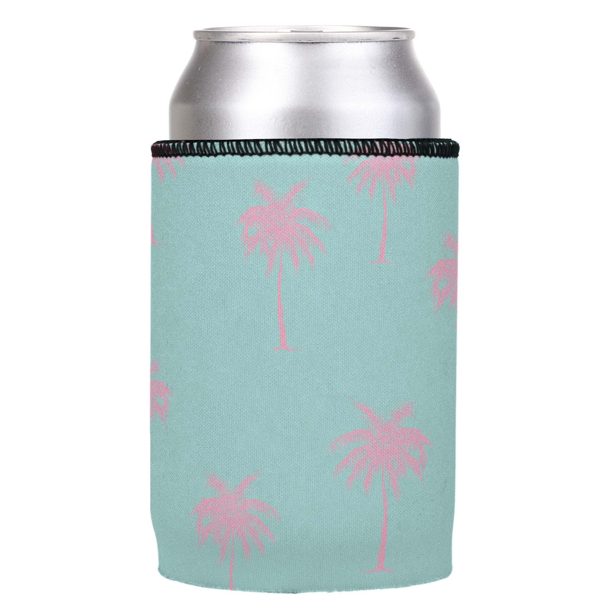 Stubbyz Palm Trees Pink Aqua Stubby Cooler 3-Pack