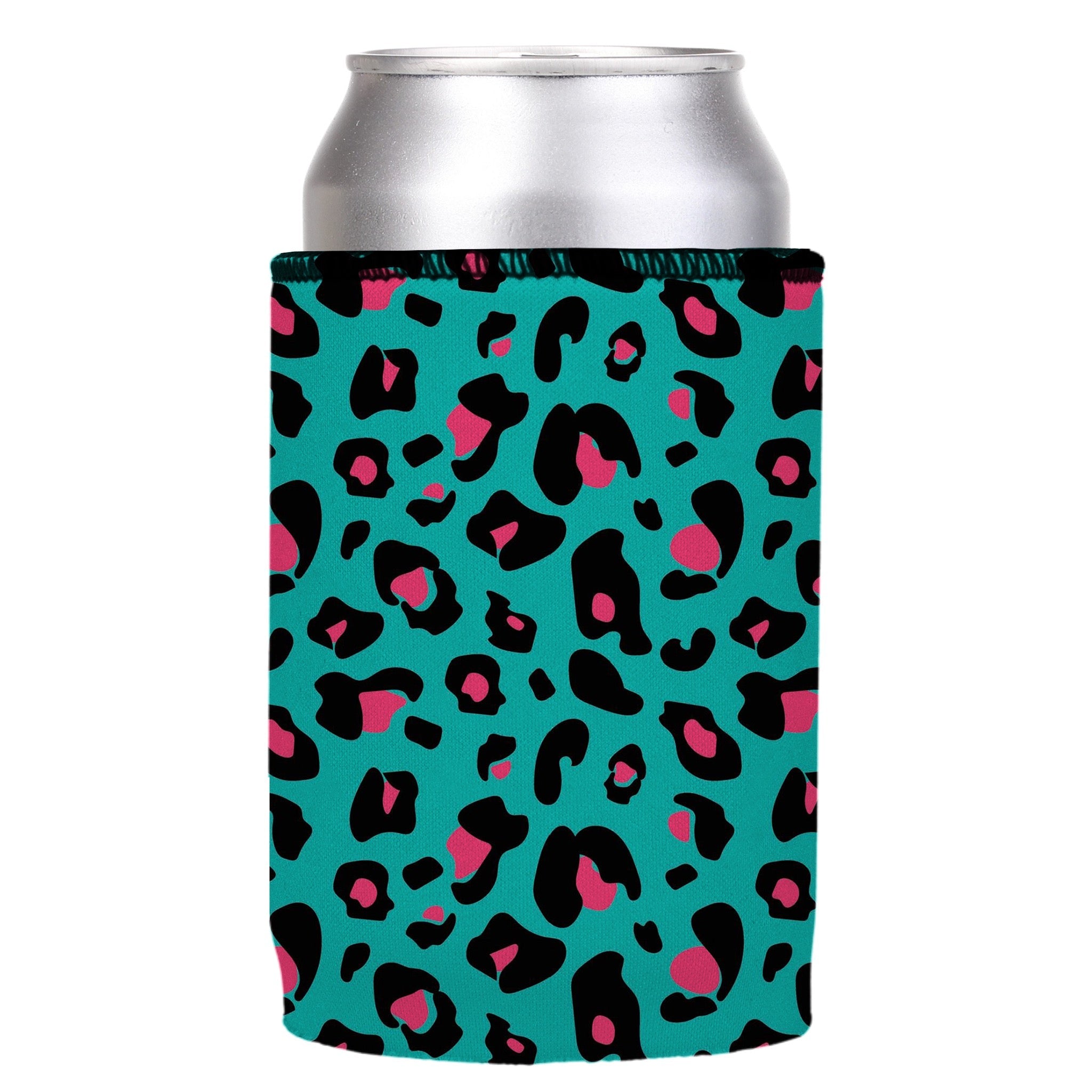 Stubbyz Teal Leopard Pattern Stubby Cooler 3-Pack