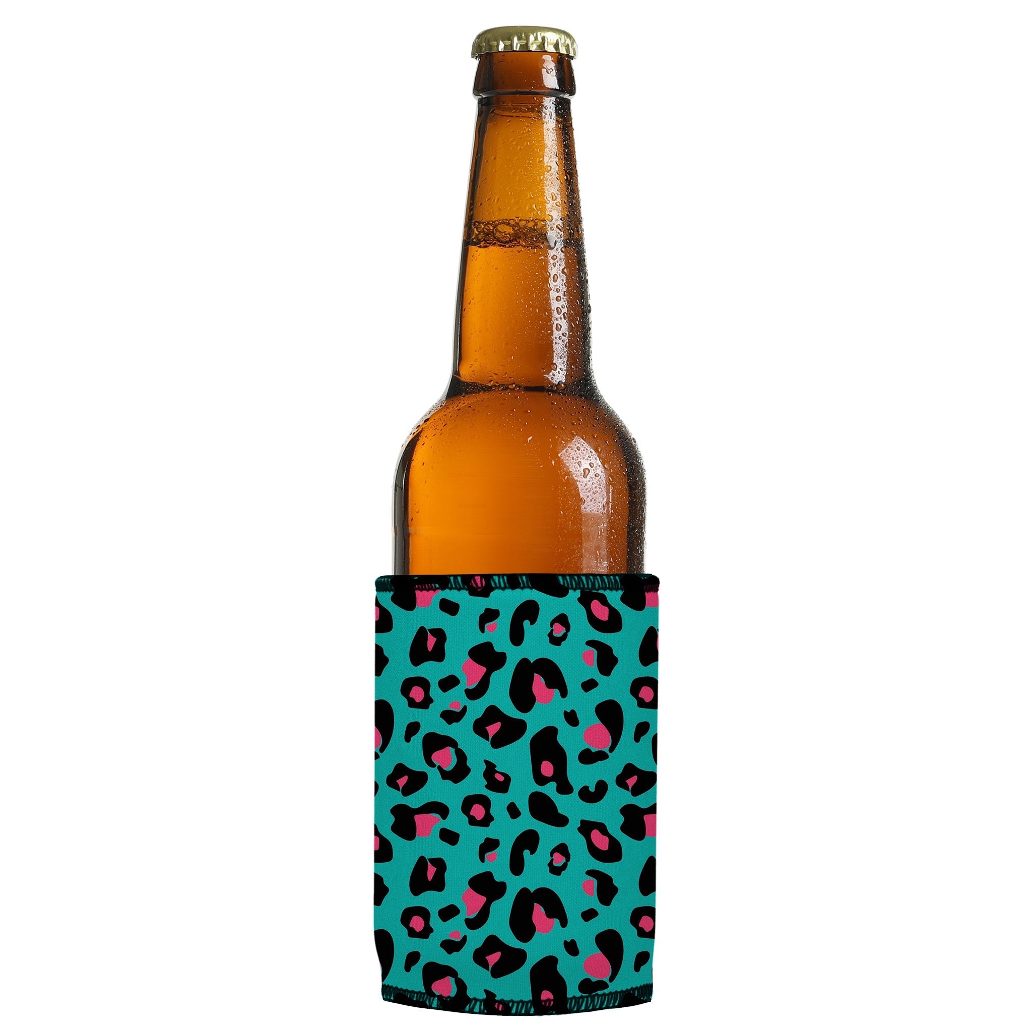 Stubbyz Teal Leopard Pattern Stubby Cooler 3-Pack