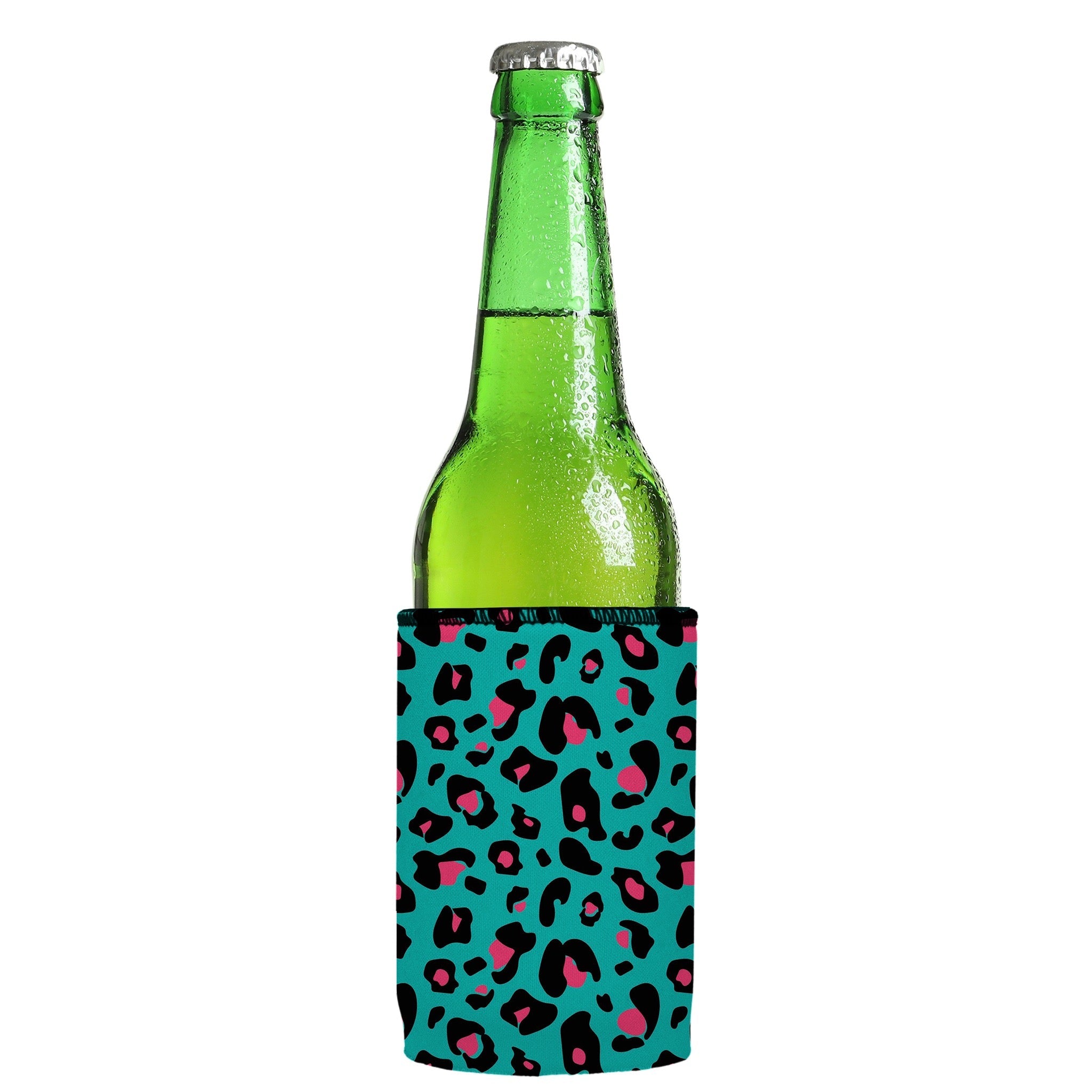 Stubbyz Teal Leopard Pattern Stubby Cooler 3-Pack