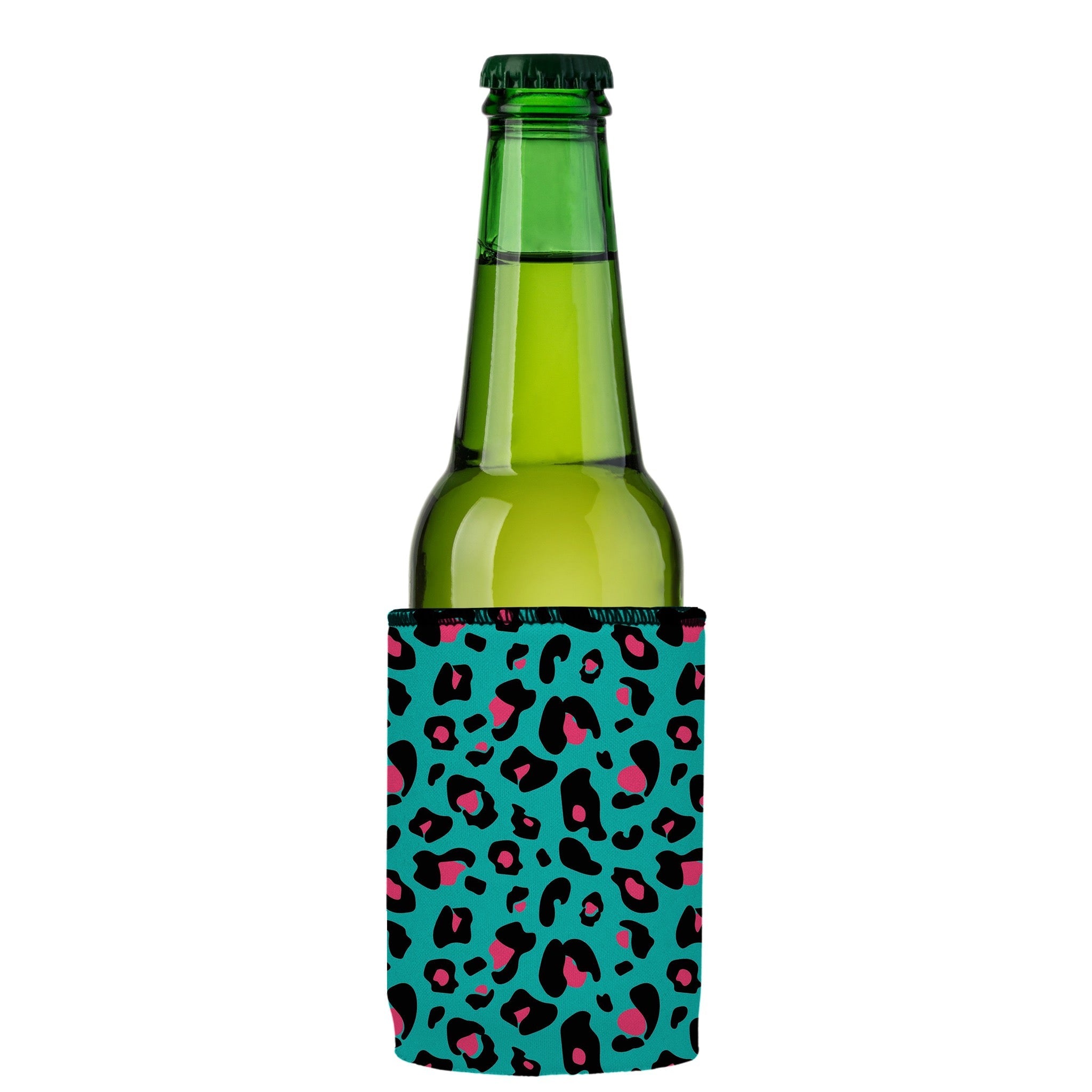 Stubbyz Teal Leopard Pattern Stubby Cooler 3-Pack
