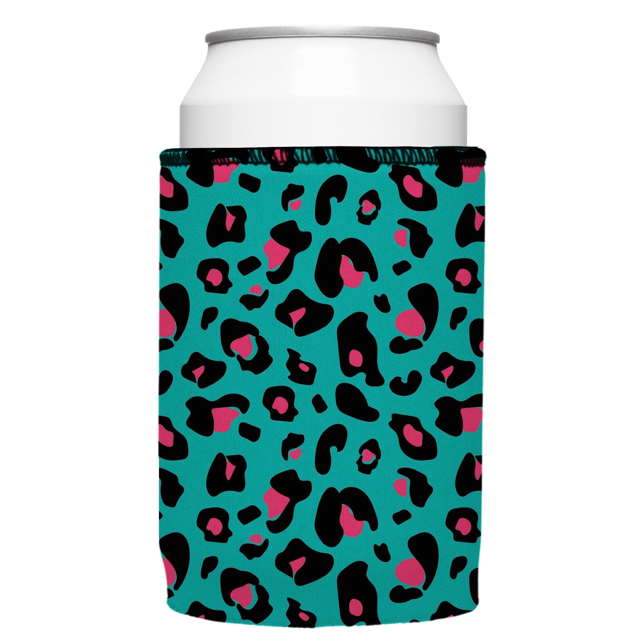Stubbyz Teal Leopard Pattern Stubby Cooler 3-Pack