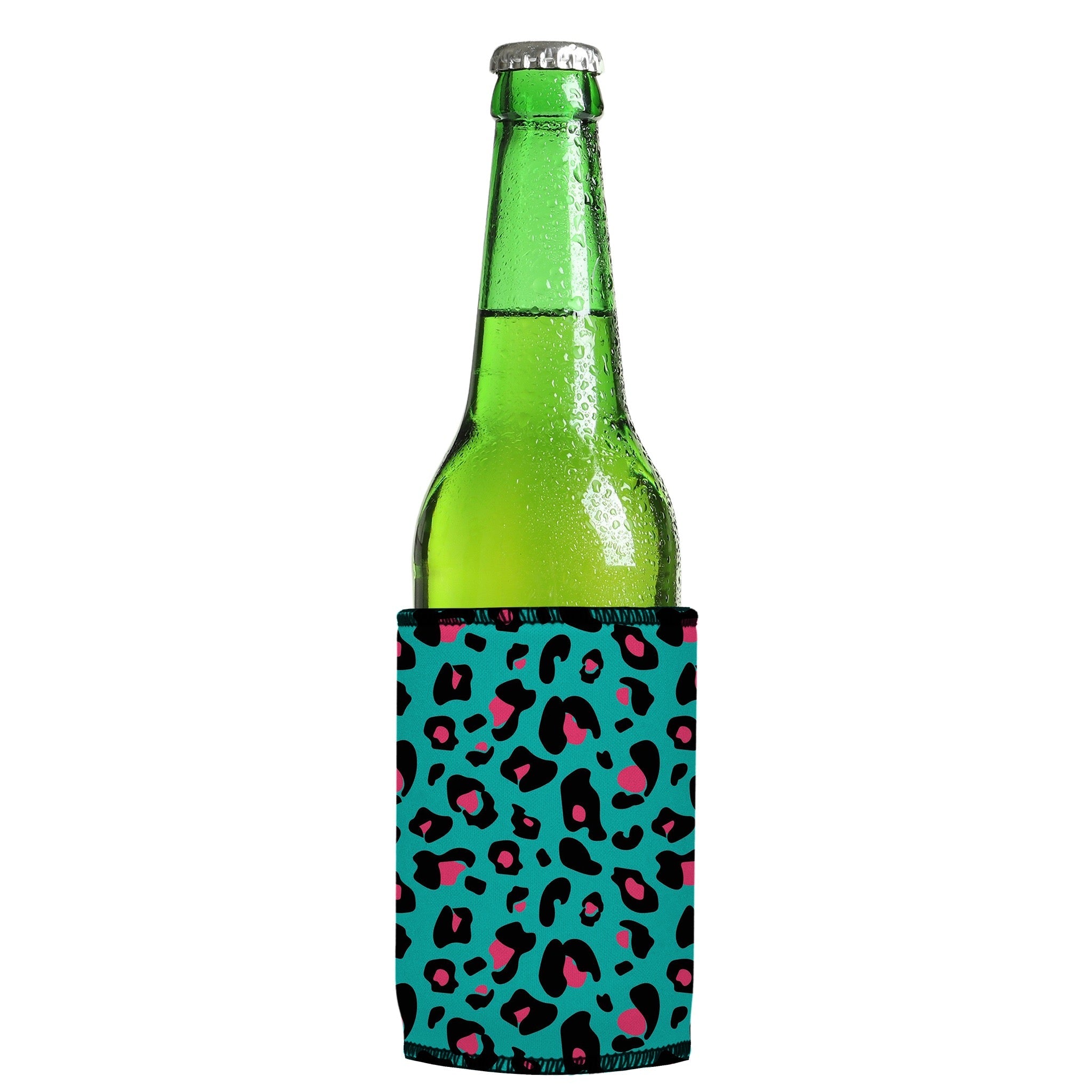Stubbyz Teal Leopard Pattern Stubby Cooler 3-Pack
