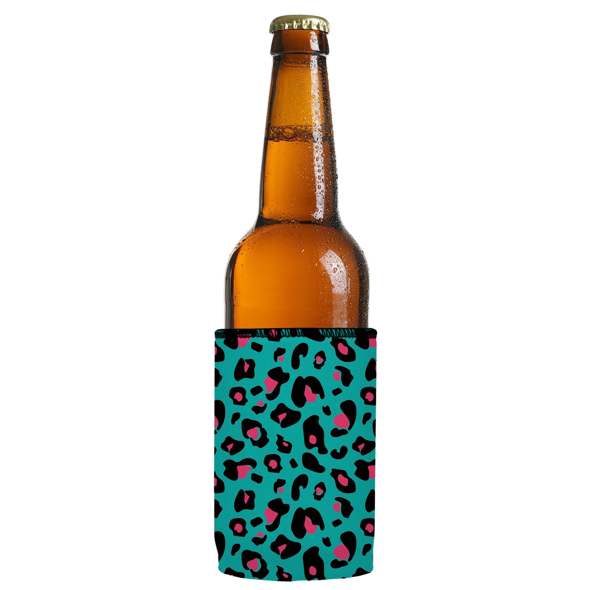 Stubbyz Teal Leopard Pattern Stubby Cooler