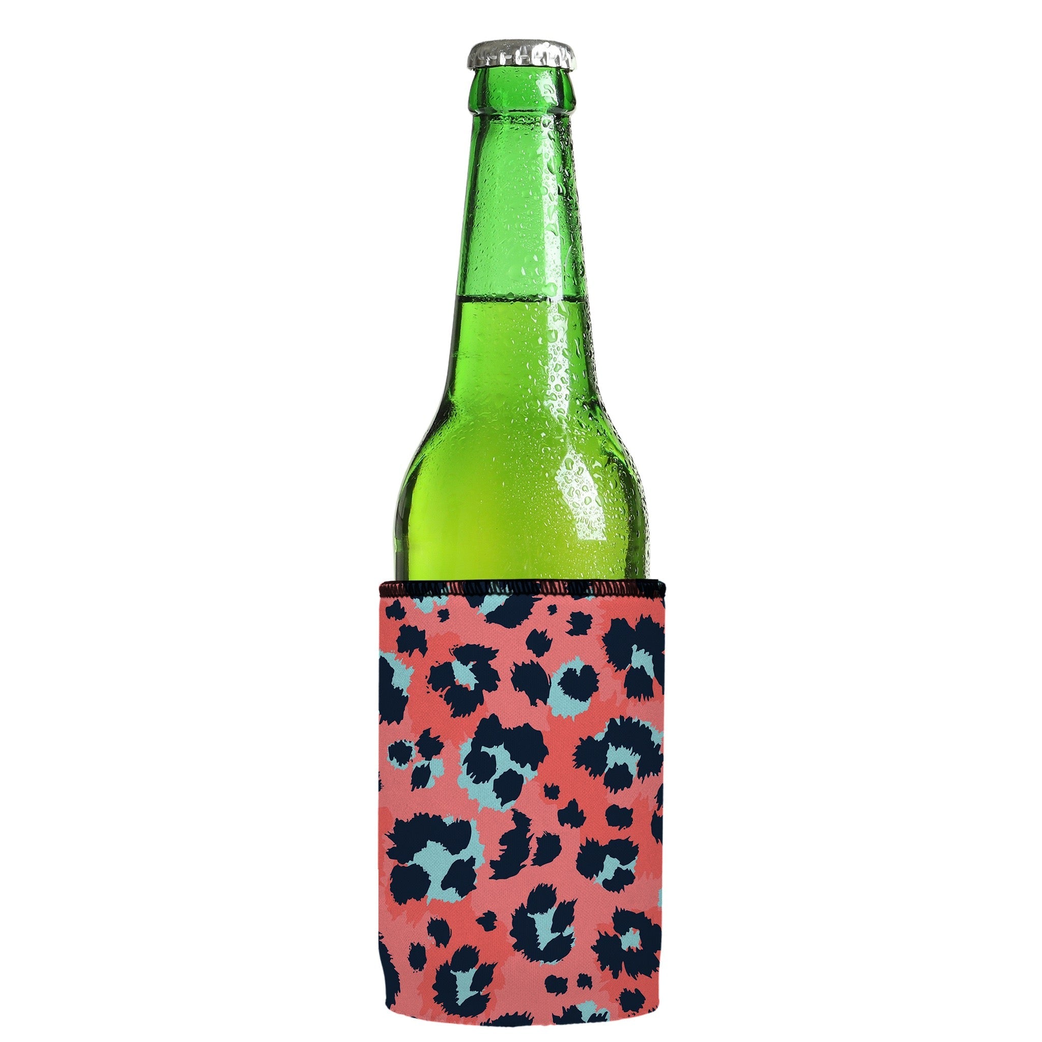 Stubbyz Coral Leopard Print Stubby Cooler 2-Pack