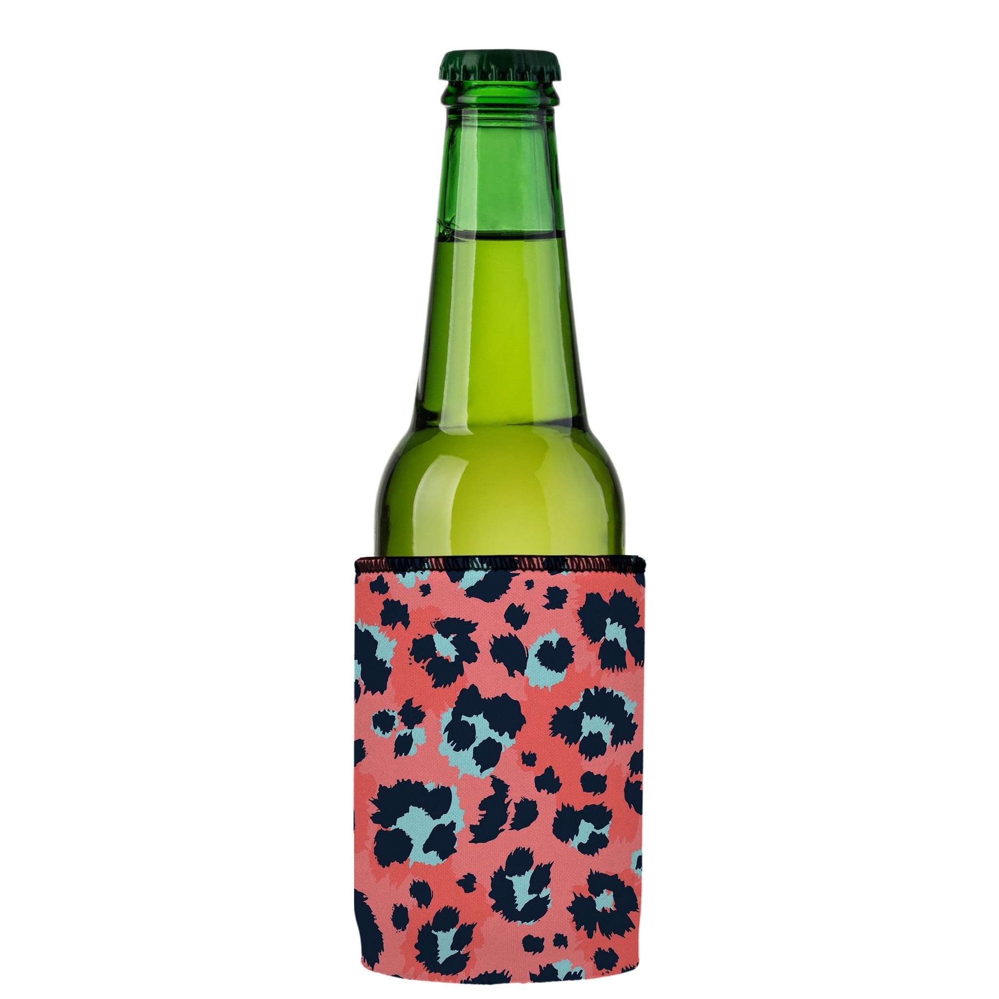 Stubbyz Coral Leopard Print Stubby Cooler 2-Pack