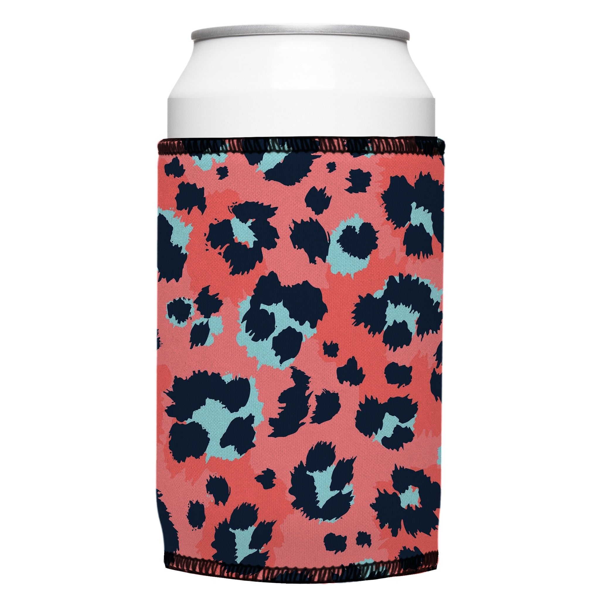 Stubbyz Coral Leopard Print Stubby Cooler 2-Pack