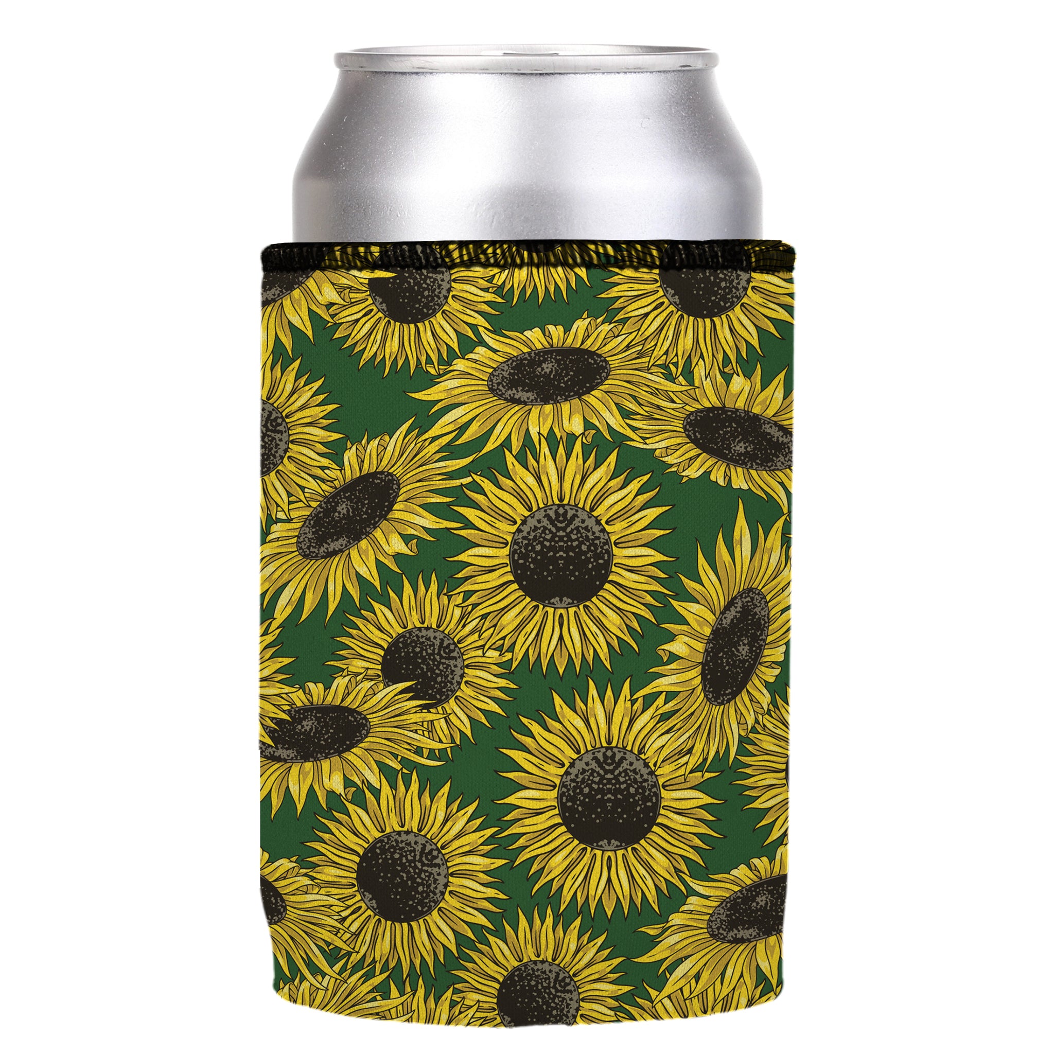 Stubbyz Green Sunflowers Stubby Cooler