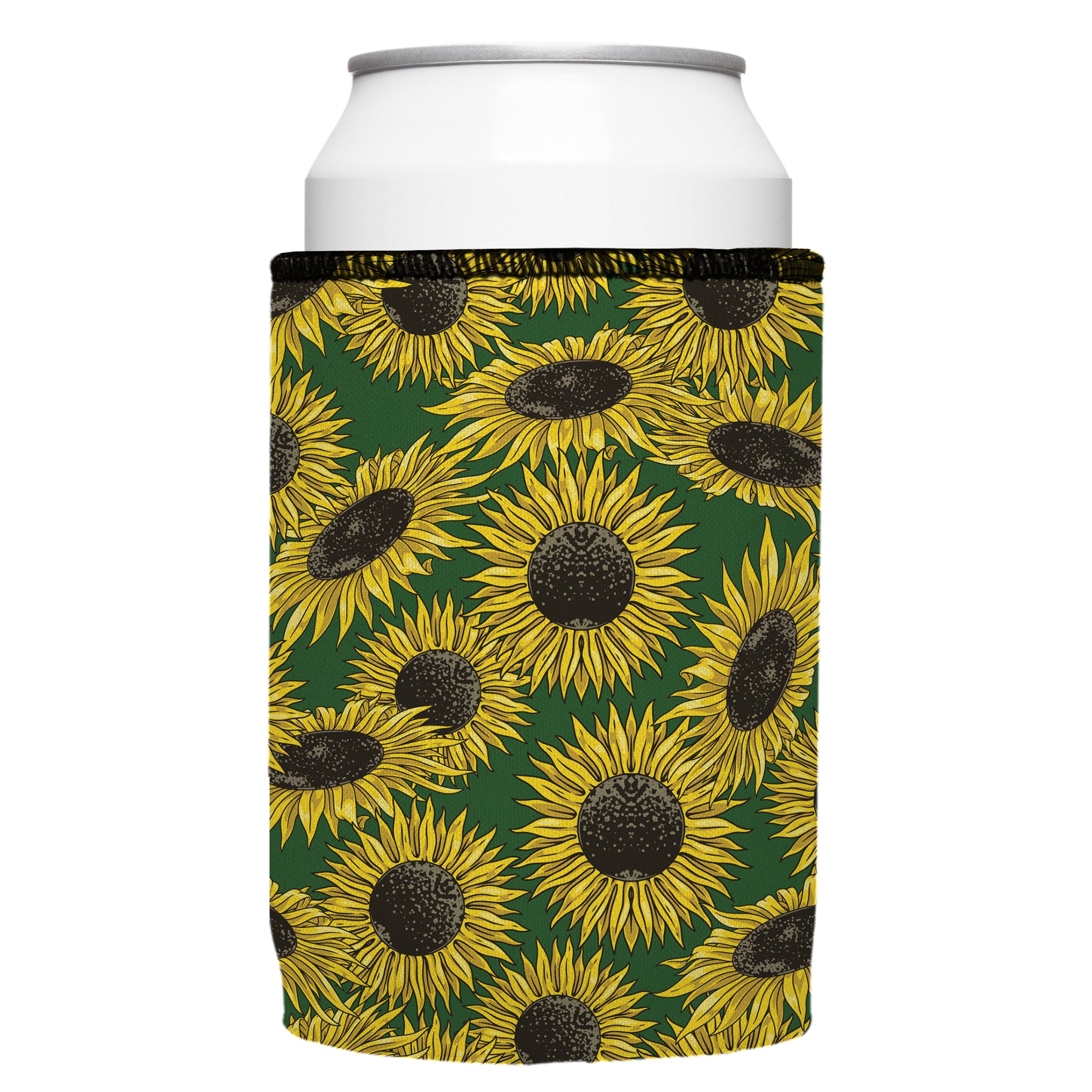 Stubbyz Green Sunflowers Stubby Cooler