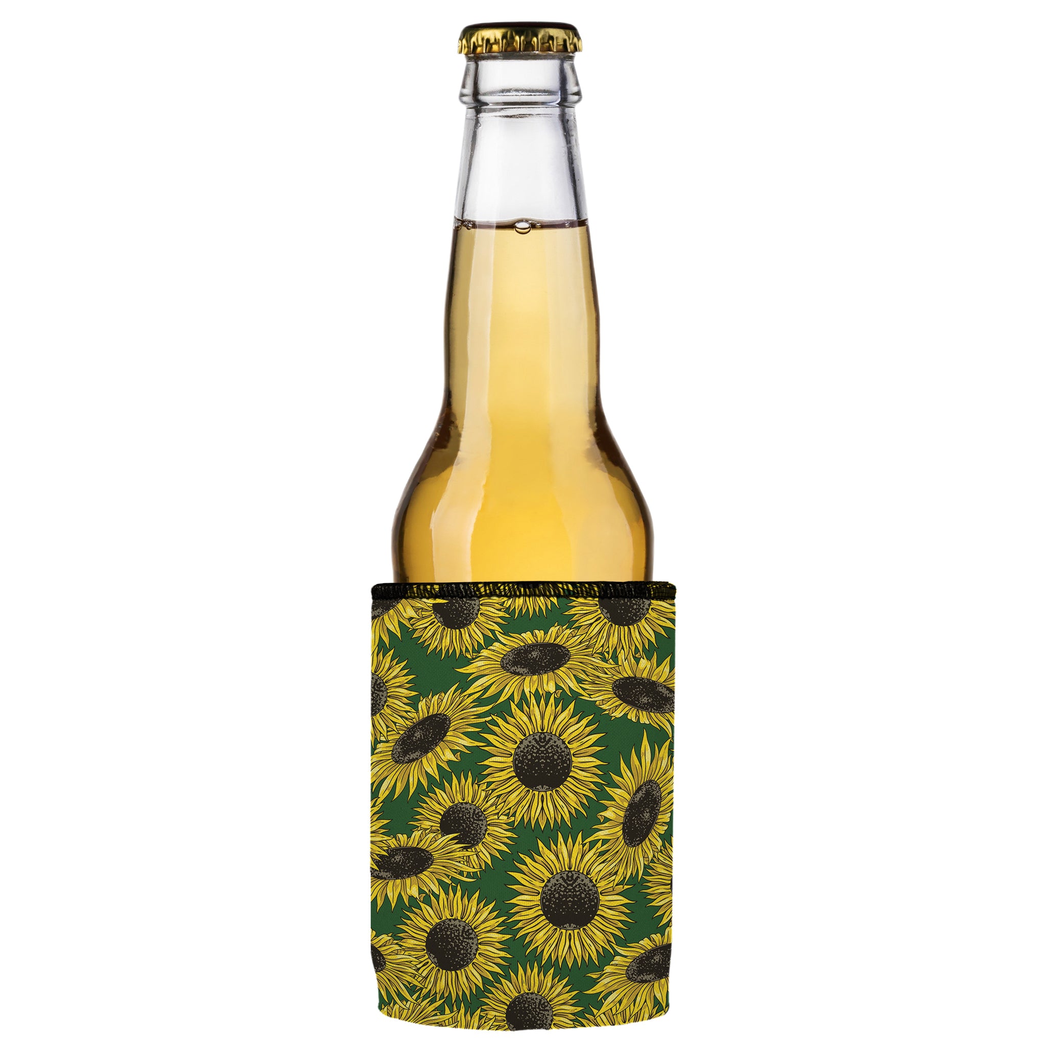 Stubbyz Green Sunflowers Stubby Cooler