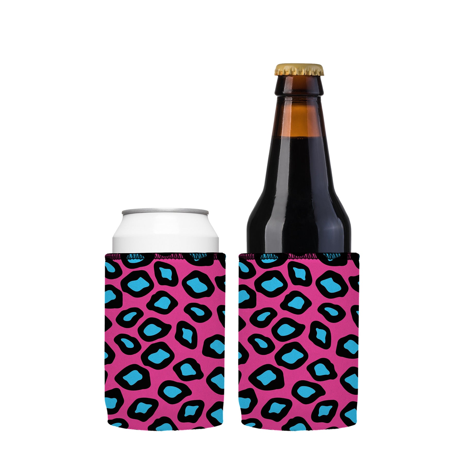 Stubbyz Pink Leopard Print Stubby Cooler 2-Pack