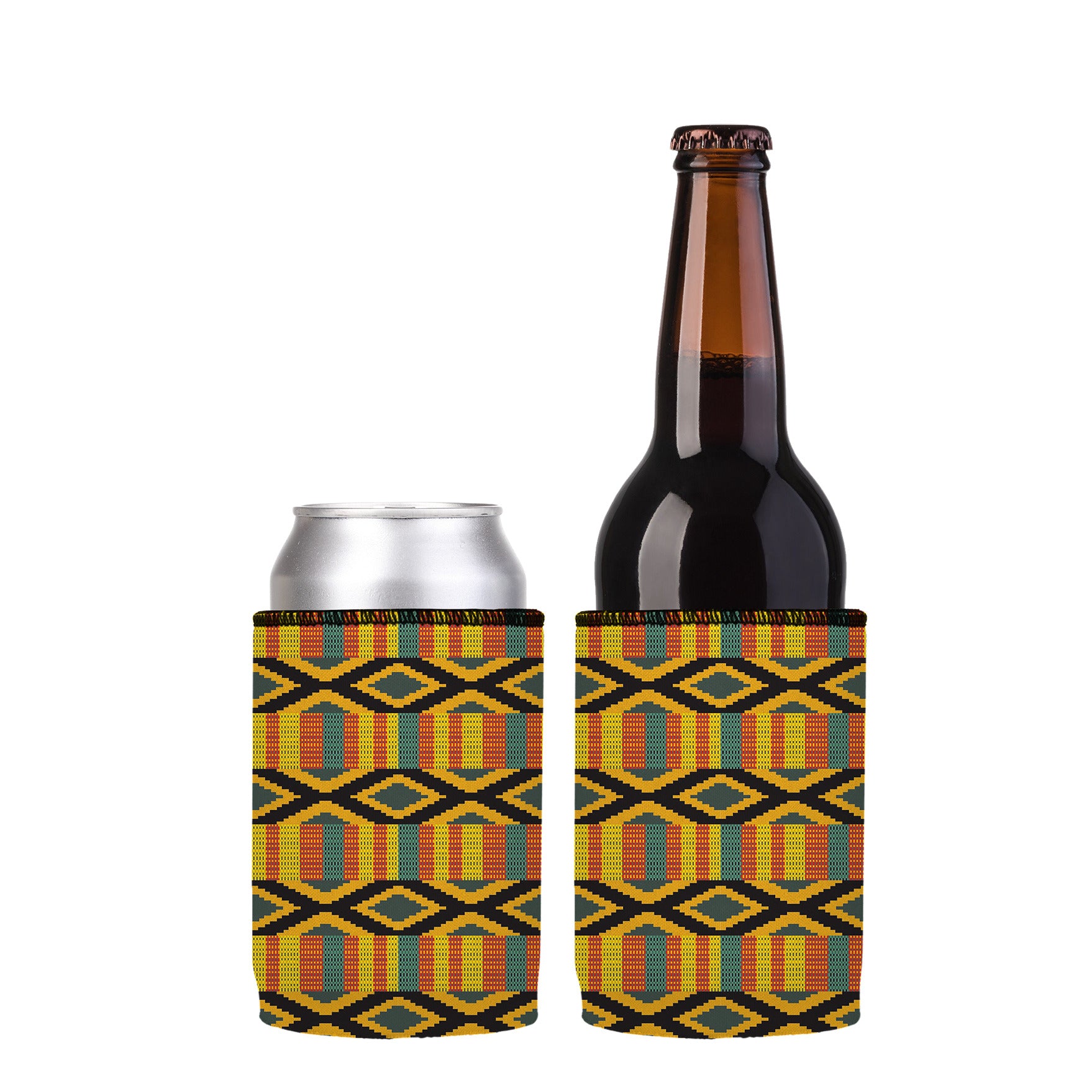 Stubbyz Ghana Kente Pattern Stubby Cooler 2-Pack