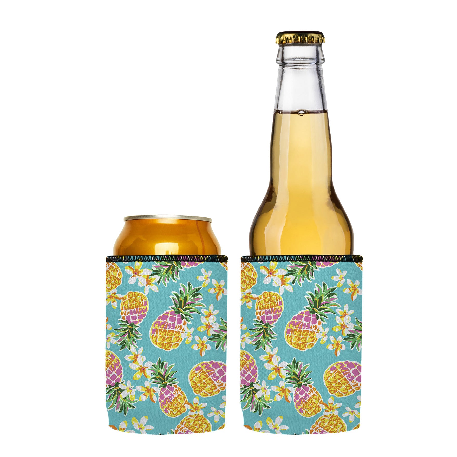 Stubbyz Floral Pineapple Stubby Cooler 2-Pack