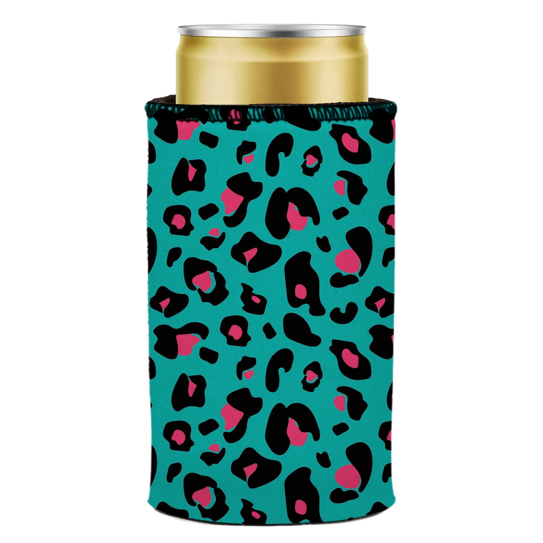 Stubbyz Teal Leopard Pattern Stubby Cooler 2-Pack