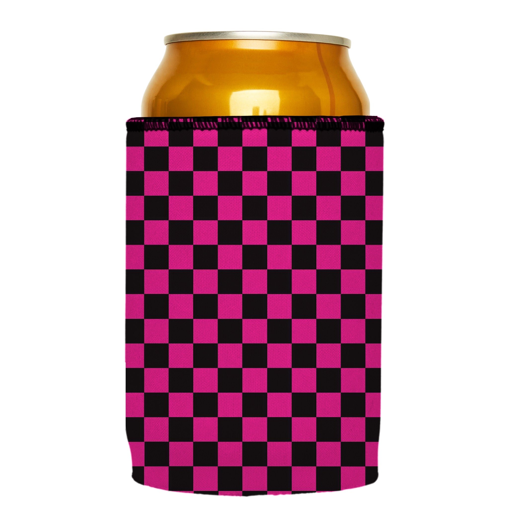 Stubbyz Pink Checkerboard Stubby Cooler