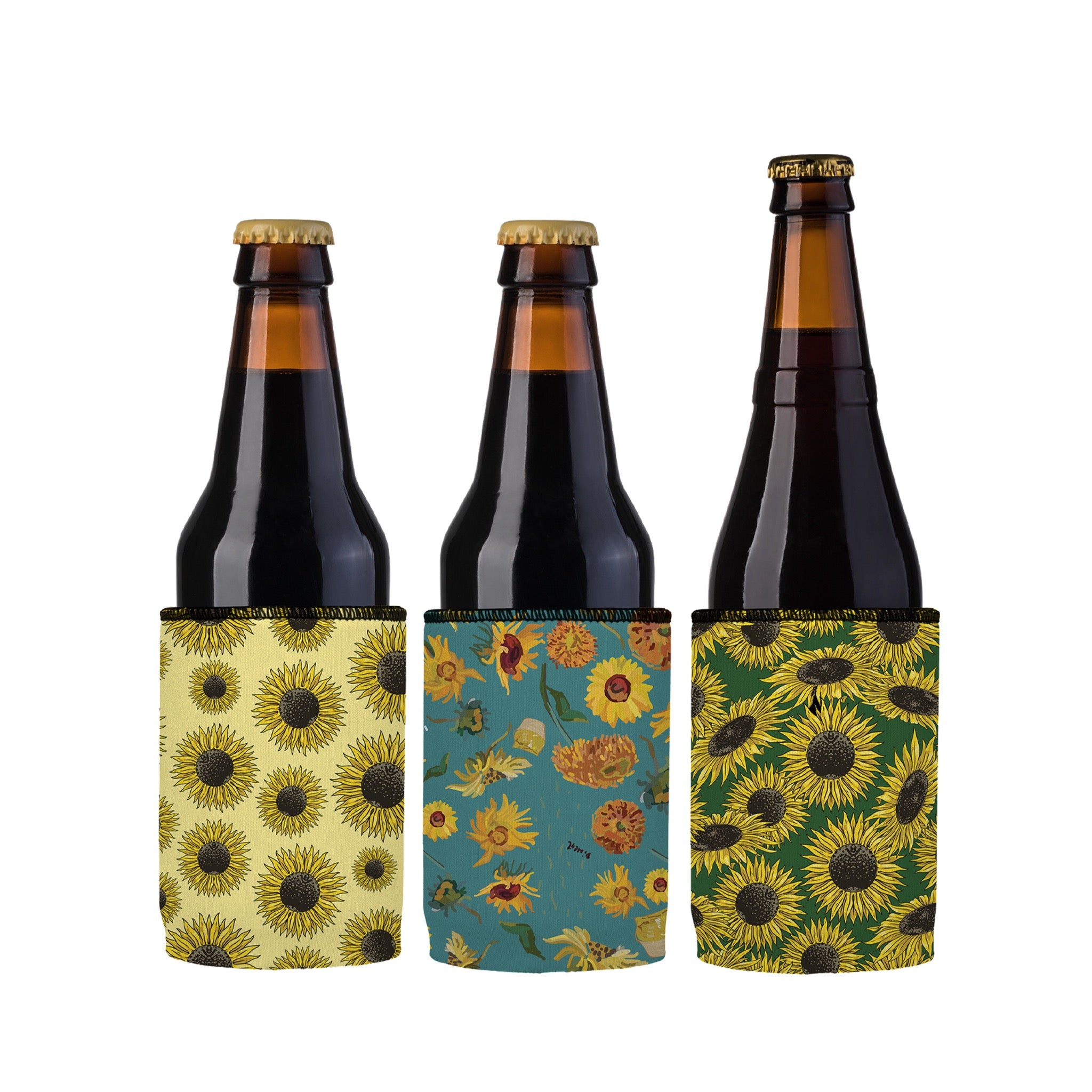 Stubbyz Sunflowers Stubby Cooler 3-Pack