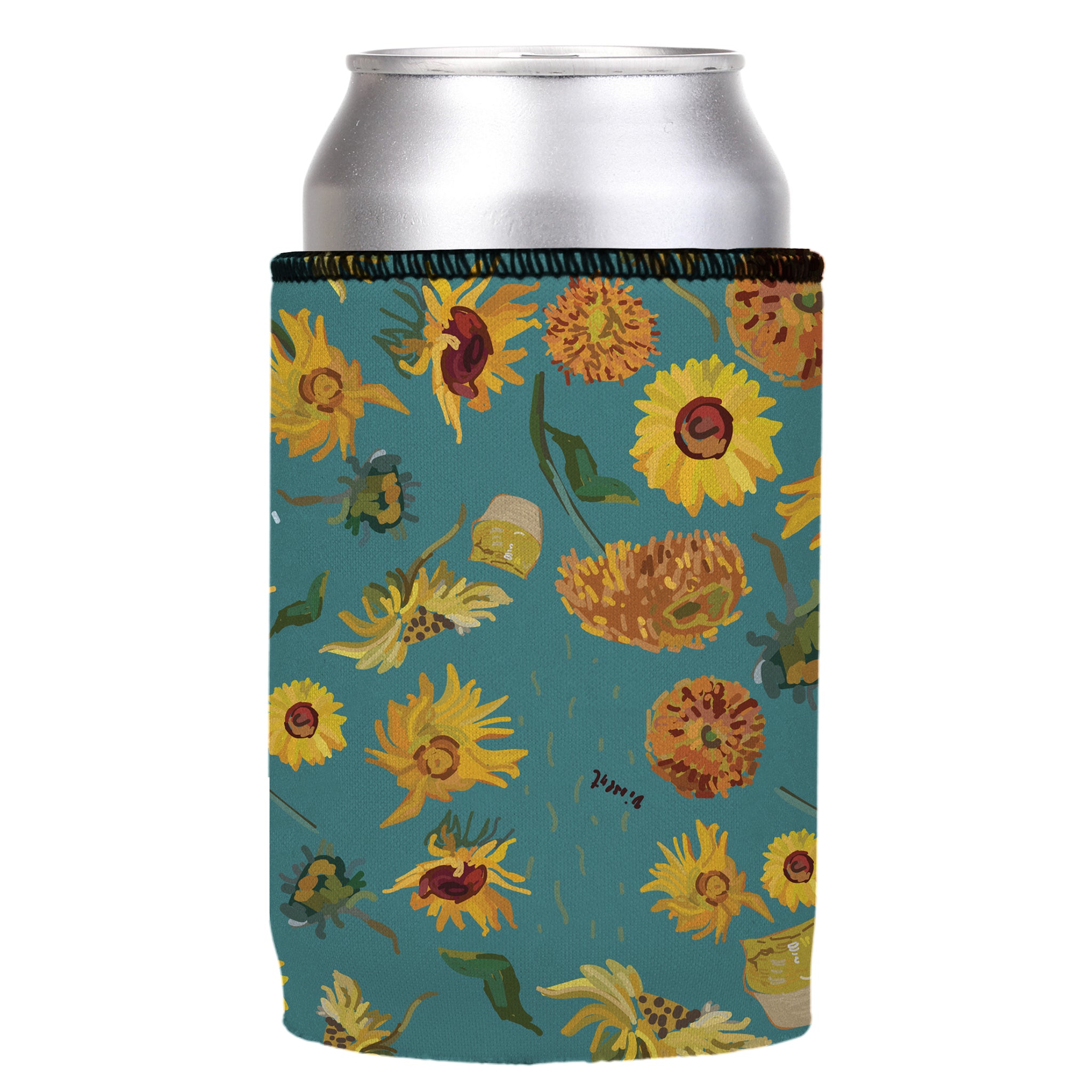Stubbyz Blue Sunflowers Stubby Cooler