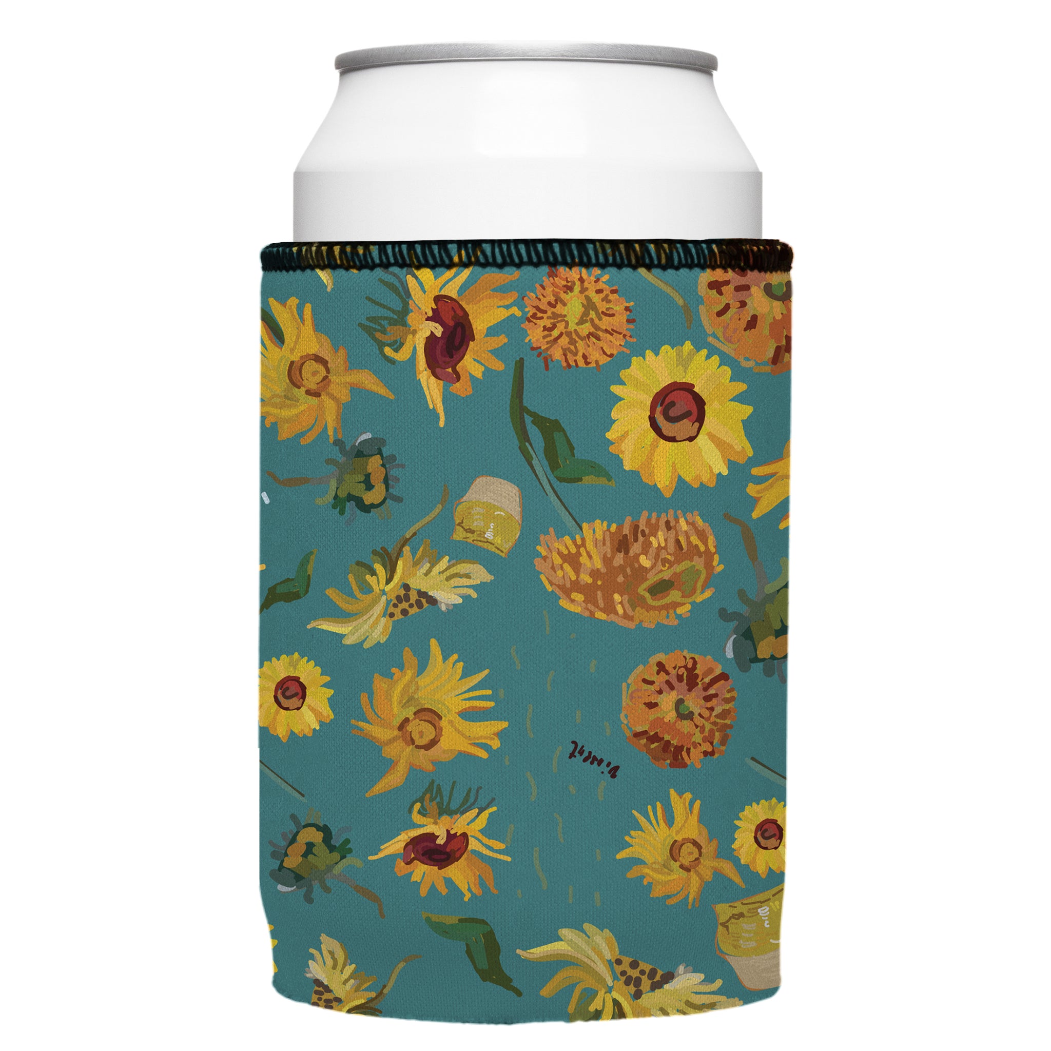 Stubbyz Blue Sunflowers Stubby Cooler