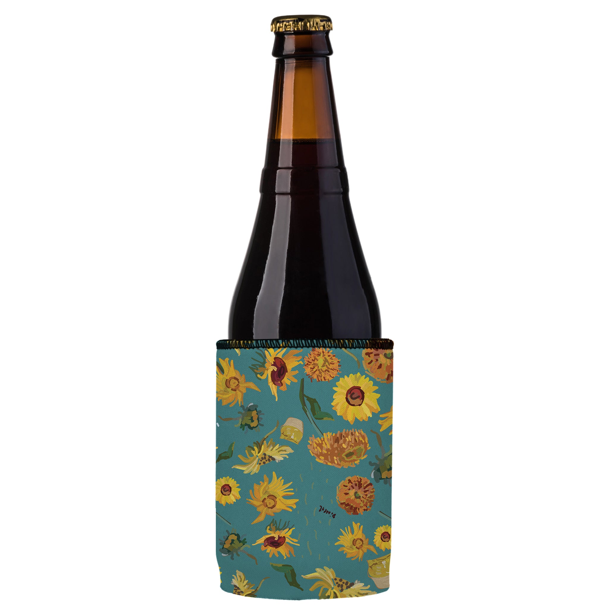 Stubbyz Blue Sunflowers Stubby Cooler