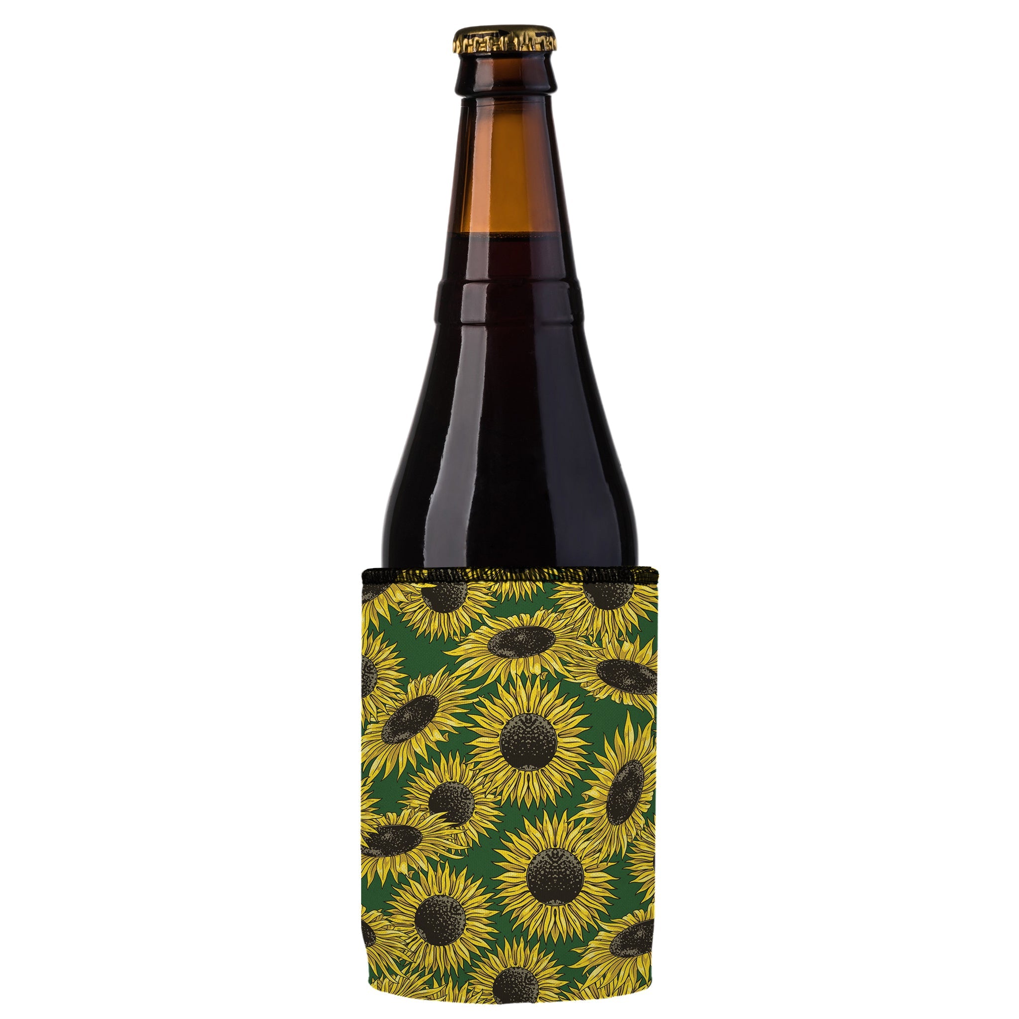 Stubbyz Green Sunflowers Stubby Cooler 3-Pack