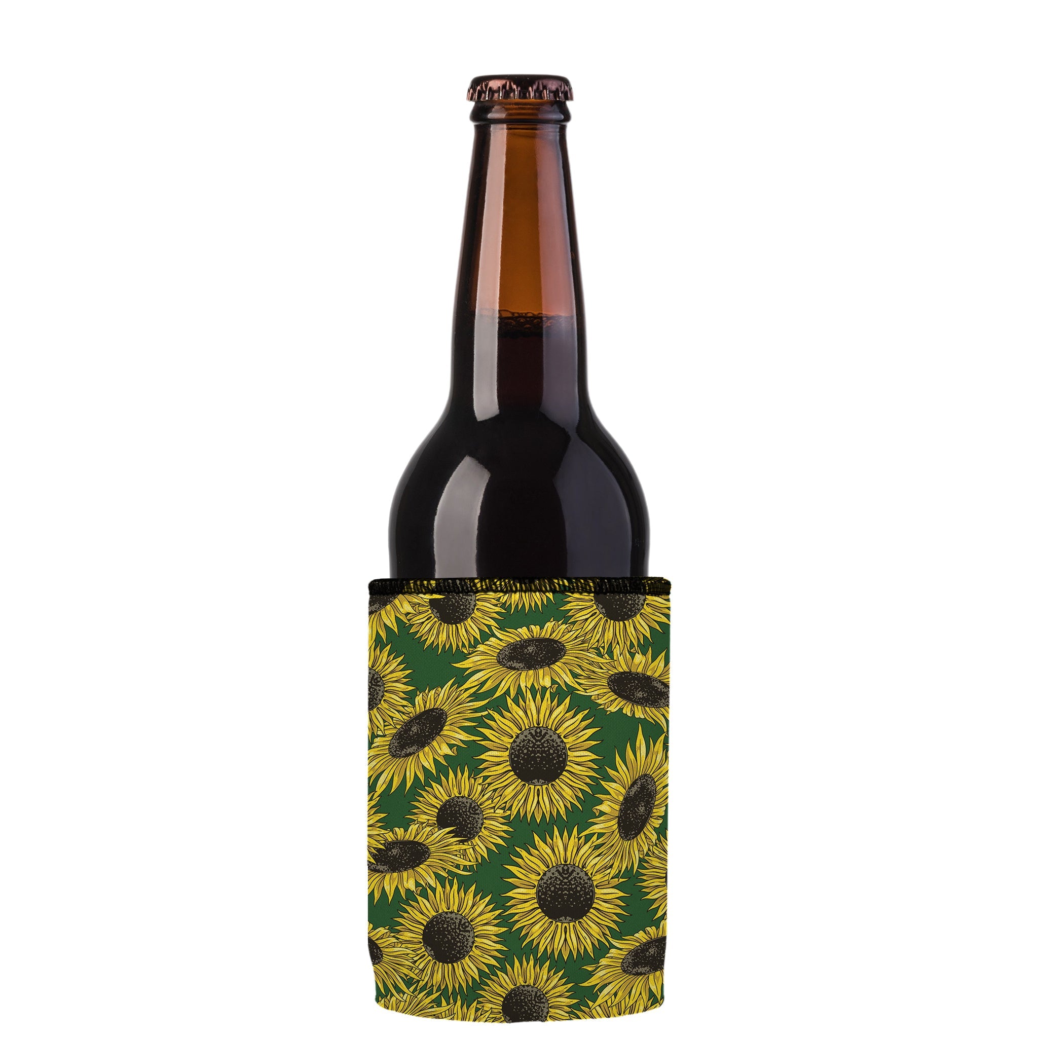Stubbyz Green Sunflowers Stubby Cooler 3-Pack