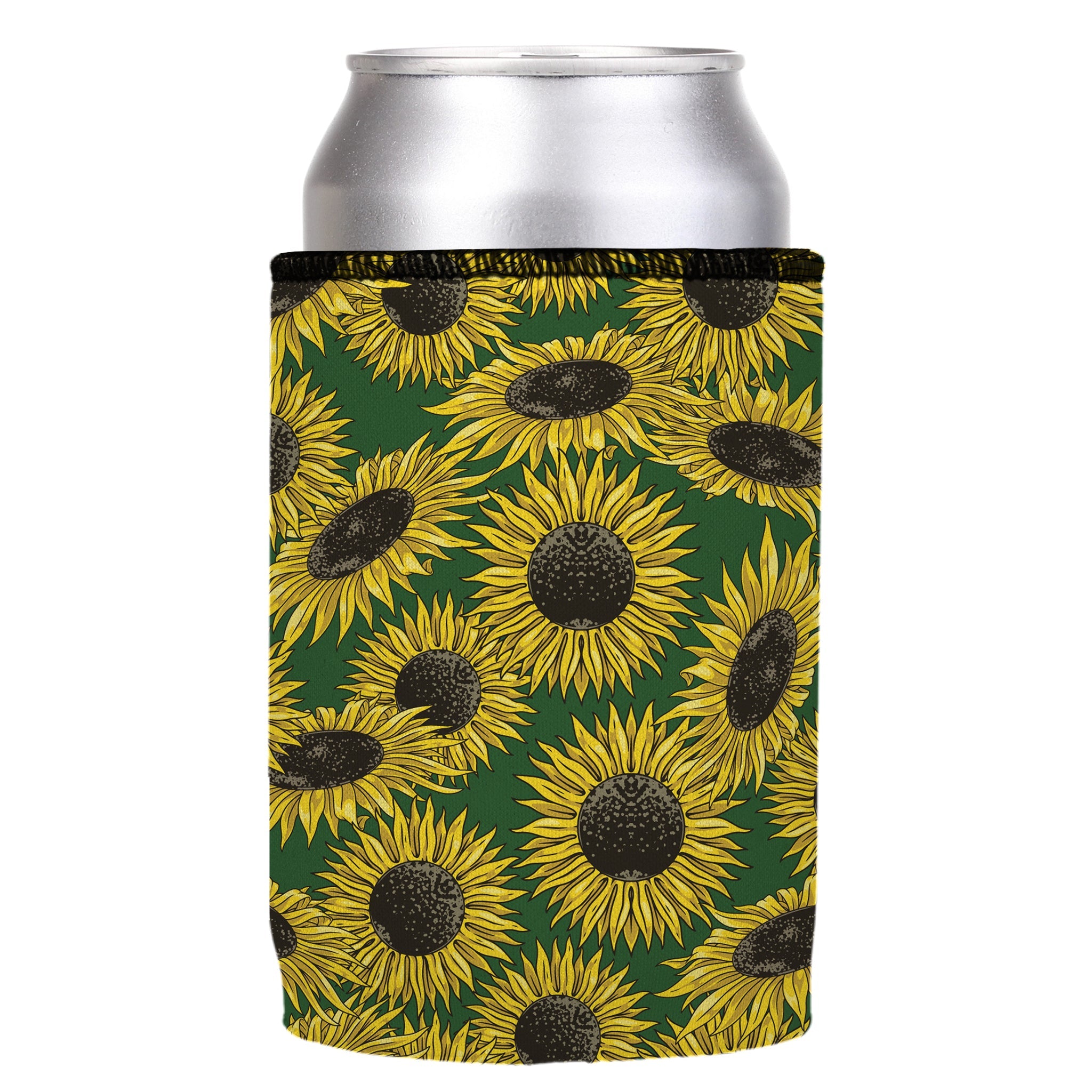 Stubbyz Green Sunflowers Stubby Cooler 3-Pack