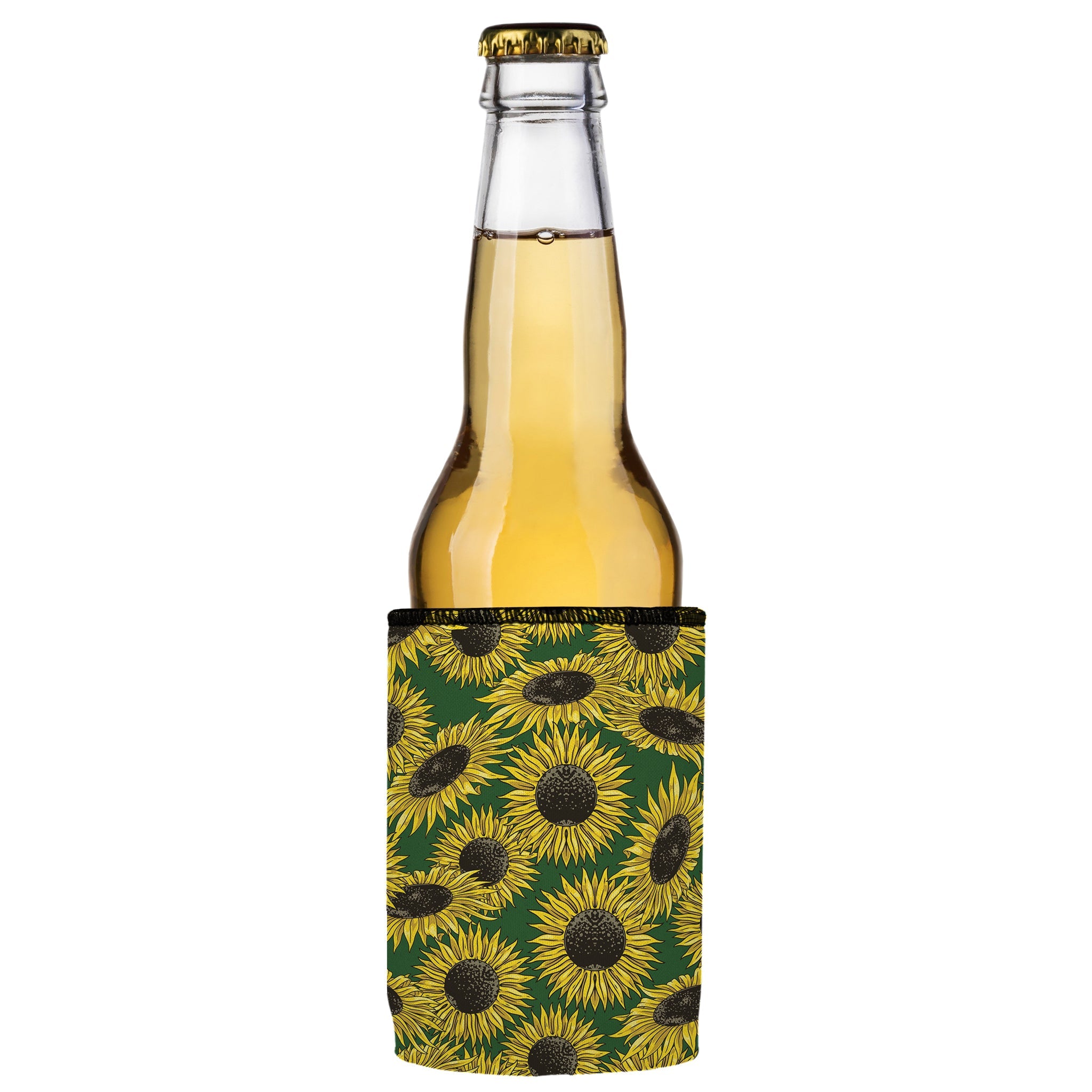 Stubbyz Green Sunflowers Stubby Cooler 3-Pack