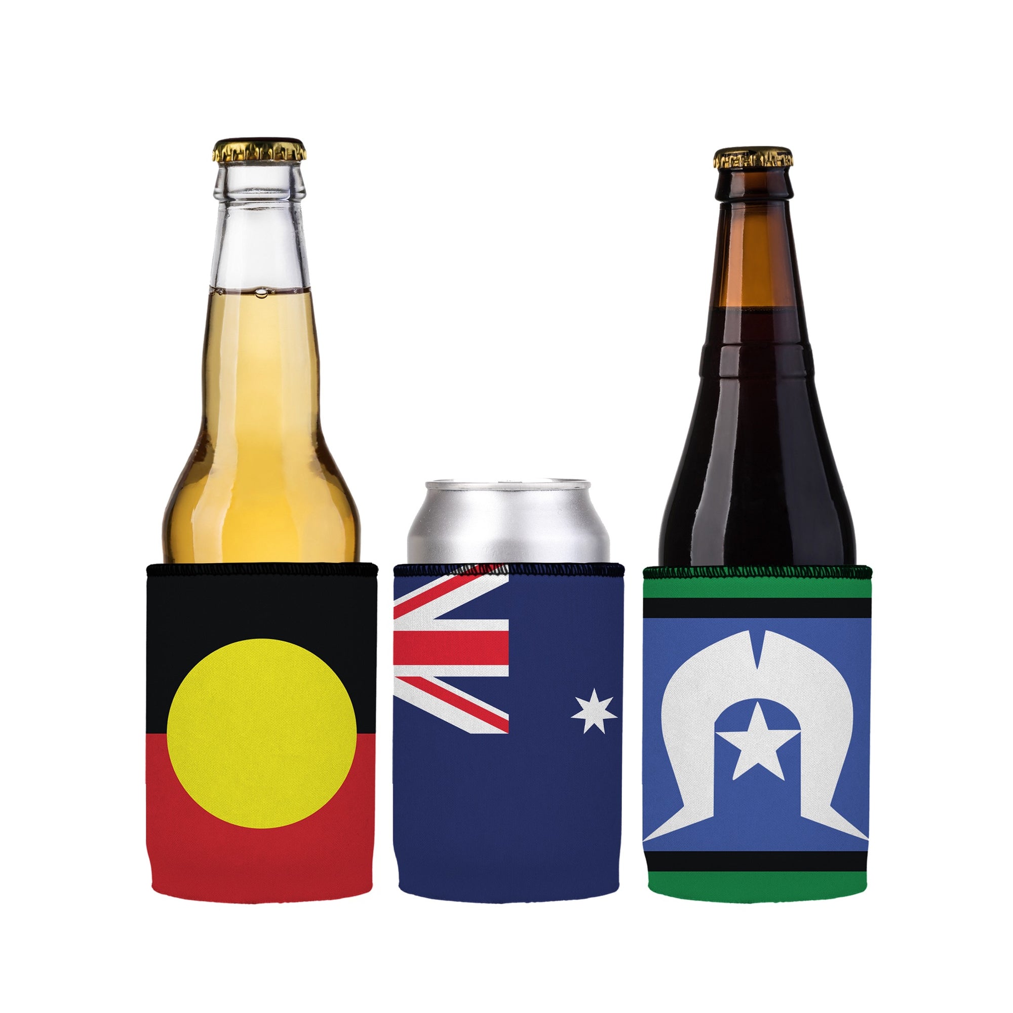 Stubbyz Australian Flags Stubby Cooler 3-Pack