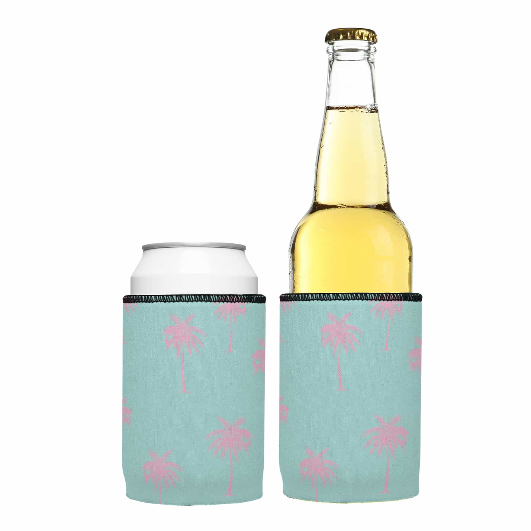 Stubbyz Palm Trees Pink Aqua Stubby Cooler 2-Pack