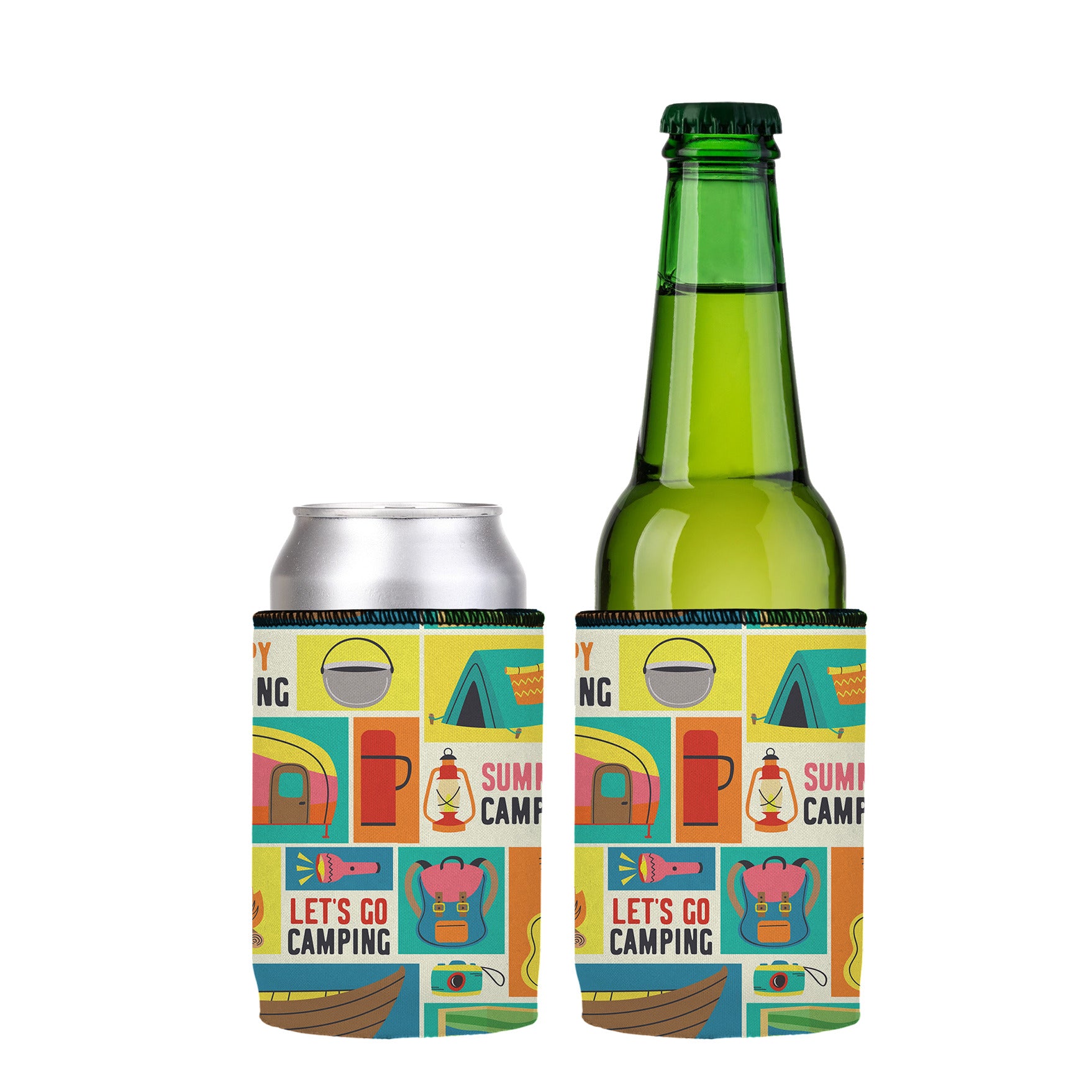Stubbyz Happy Camping Stubby Cooler 2-Pack