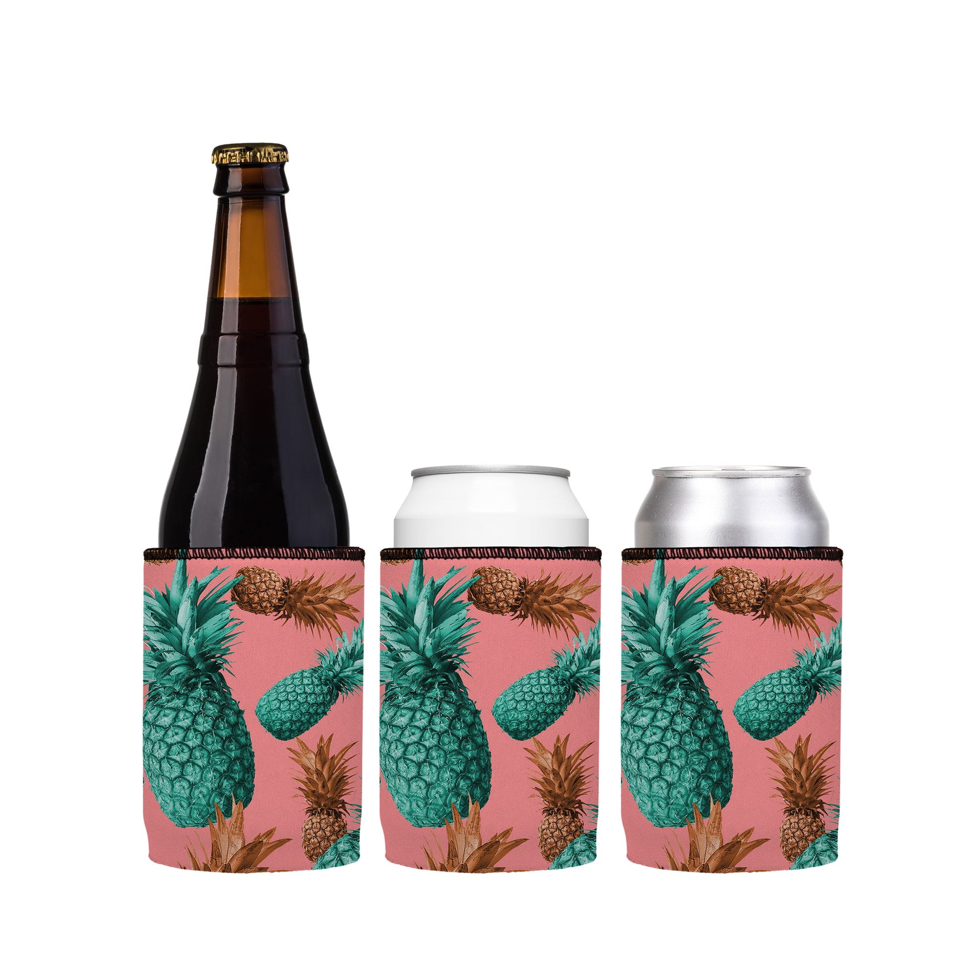 Stubbyz Mmm Pineapples Yummy Stubby Cooler 3-Pack