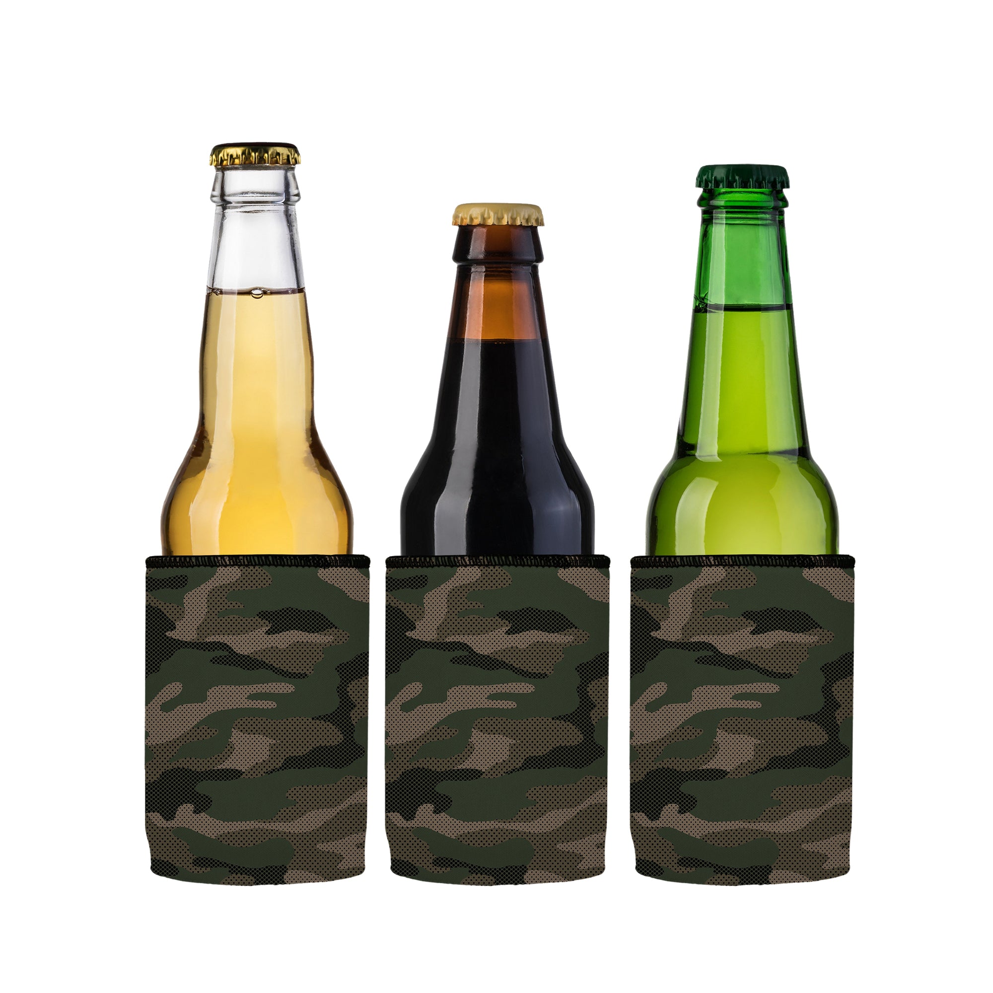 Stubbyz Green Camo Dot Pattern Stubby Cooler 3-Pack