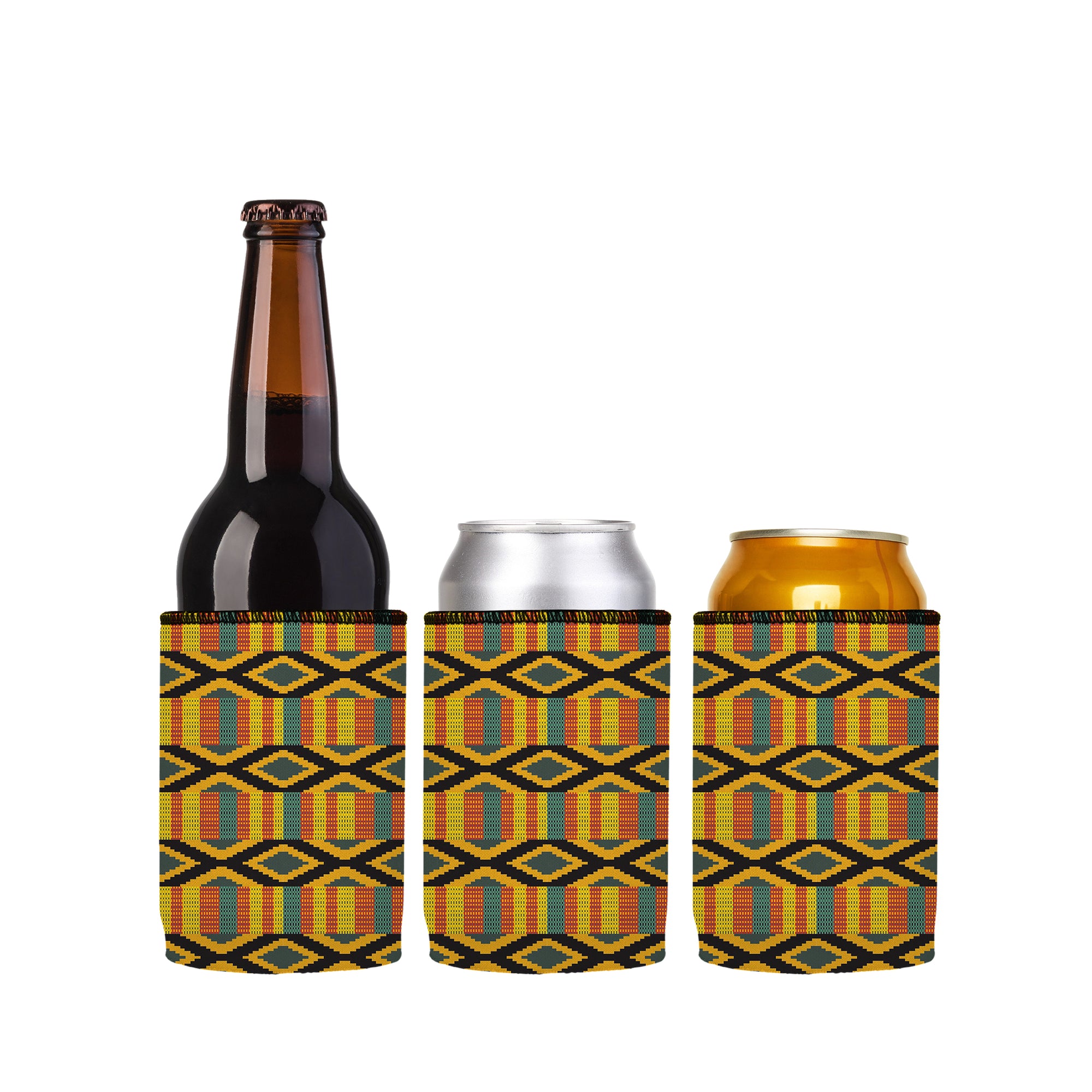 Stubbyz Ghana Kente Pattern Stubby Cooler 3-Pack