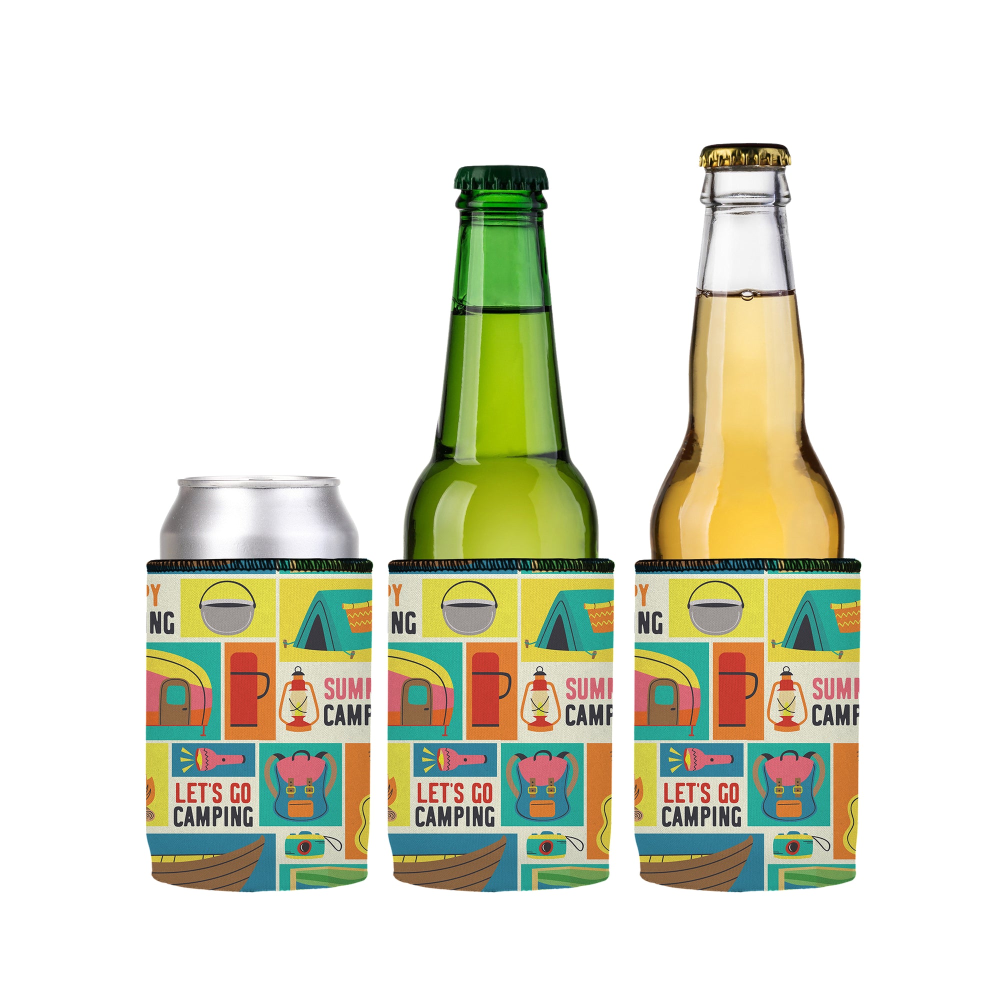 Stubbyz Happy Camping Stubby Cooler 3-Pack