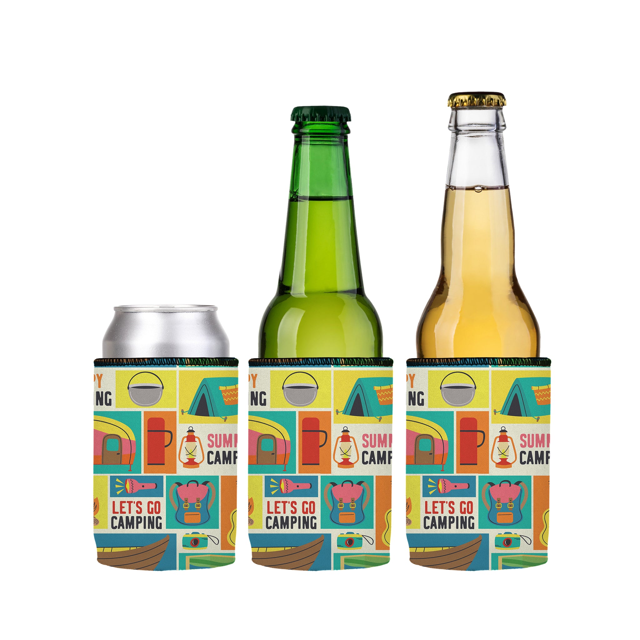 Stubbyz Happy Camping Stubby Cooler 3-Pack