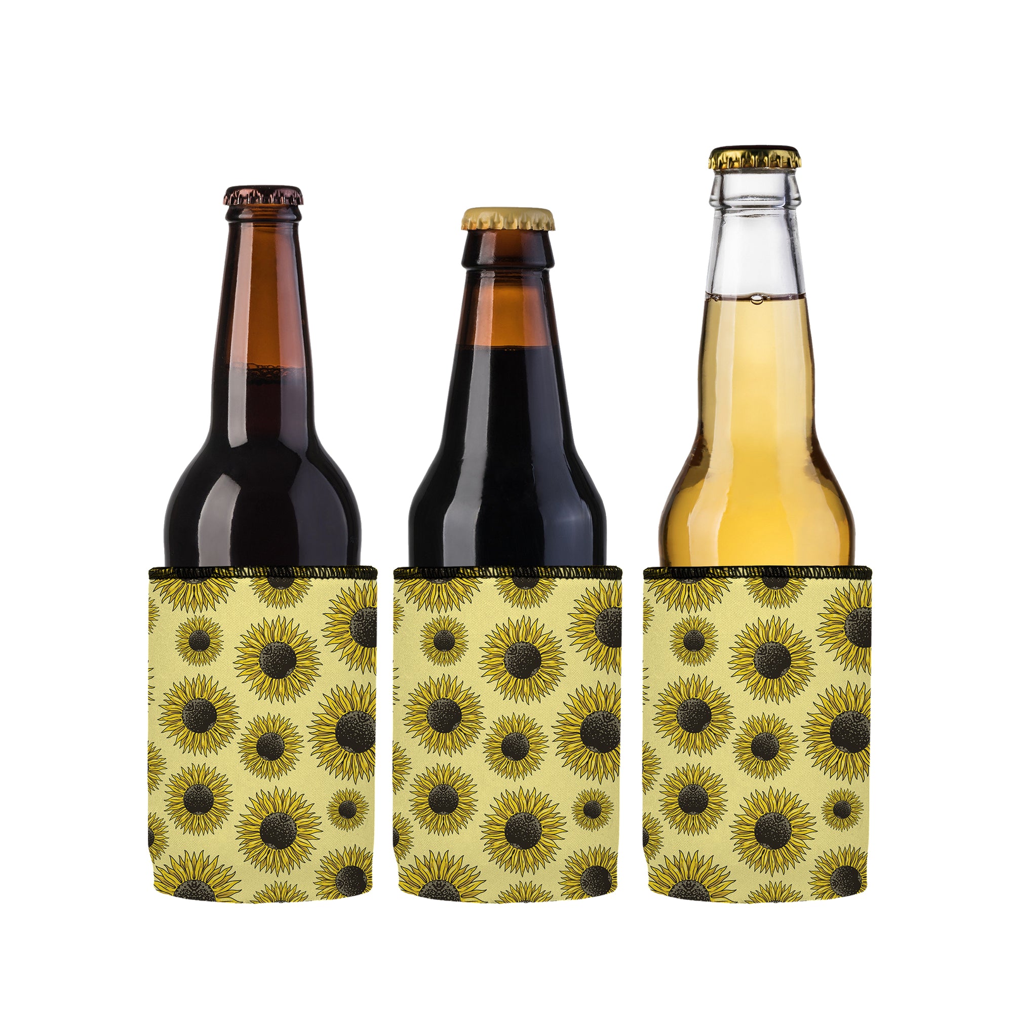 Stubbyz Yellow Sunflowers Stubby Cooler 3-Pack