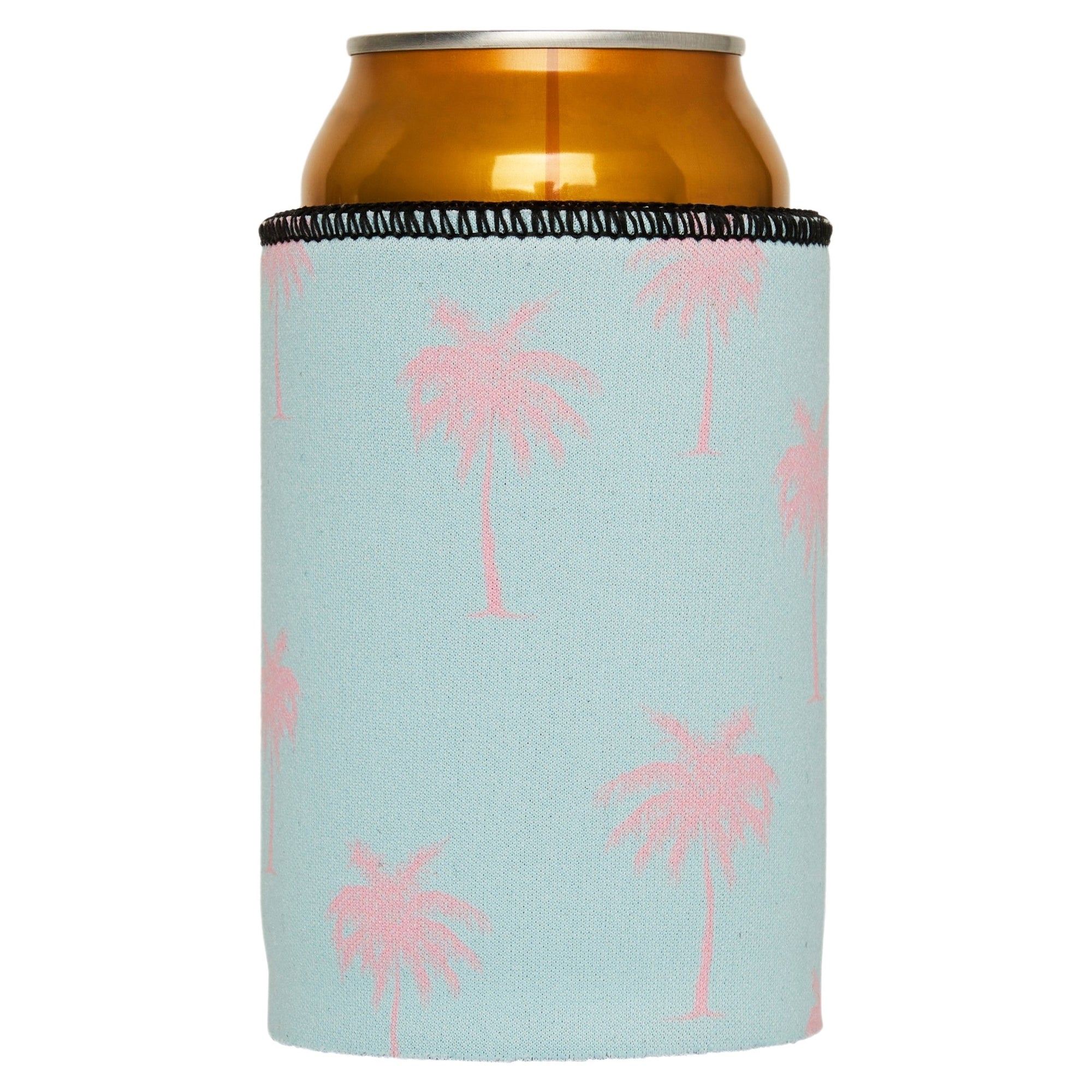 Stubbyz Palm Trees Pink Aqua Stubby Cooler