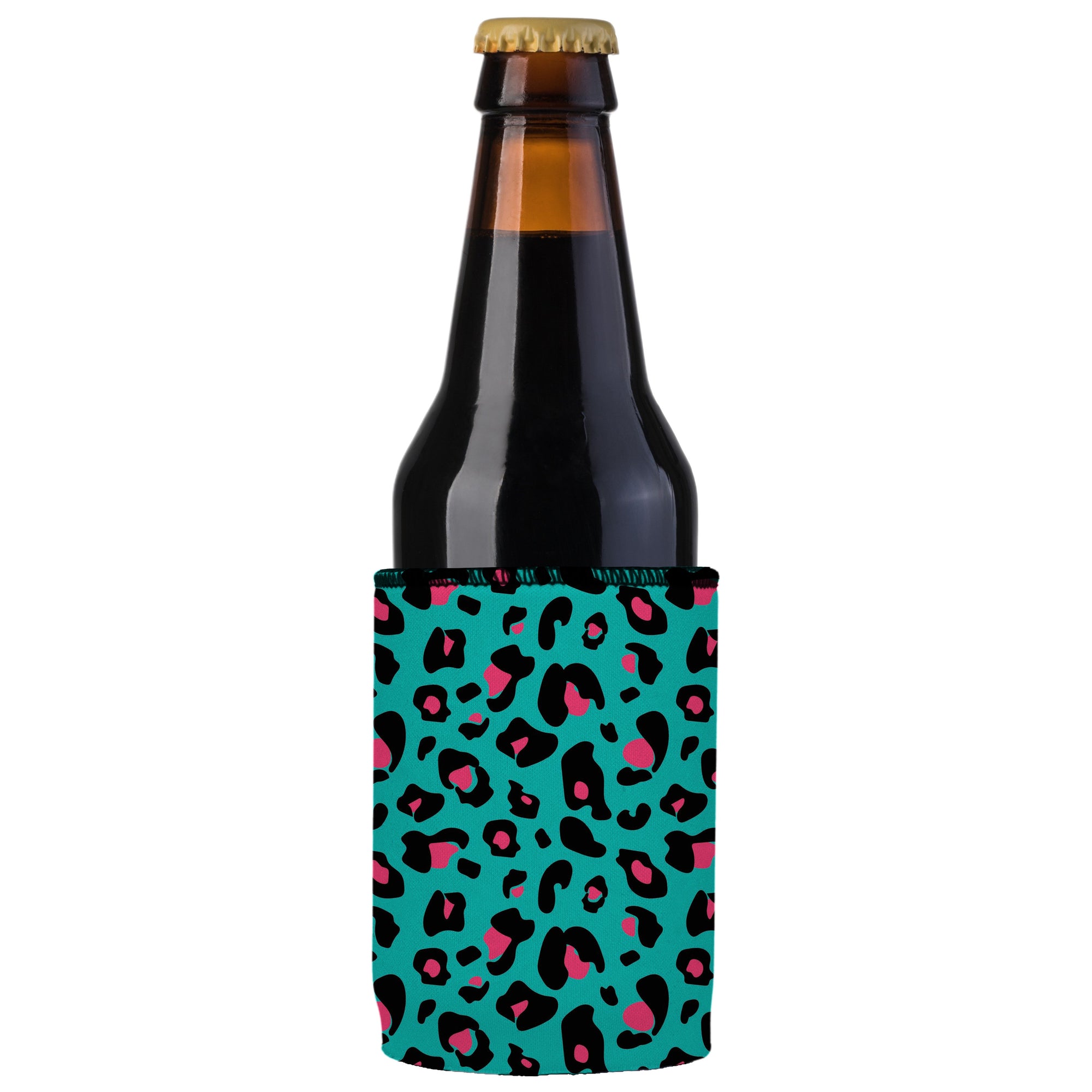 Stubbyz Teal Leopard Pattern Stubby Cooler