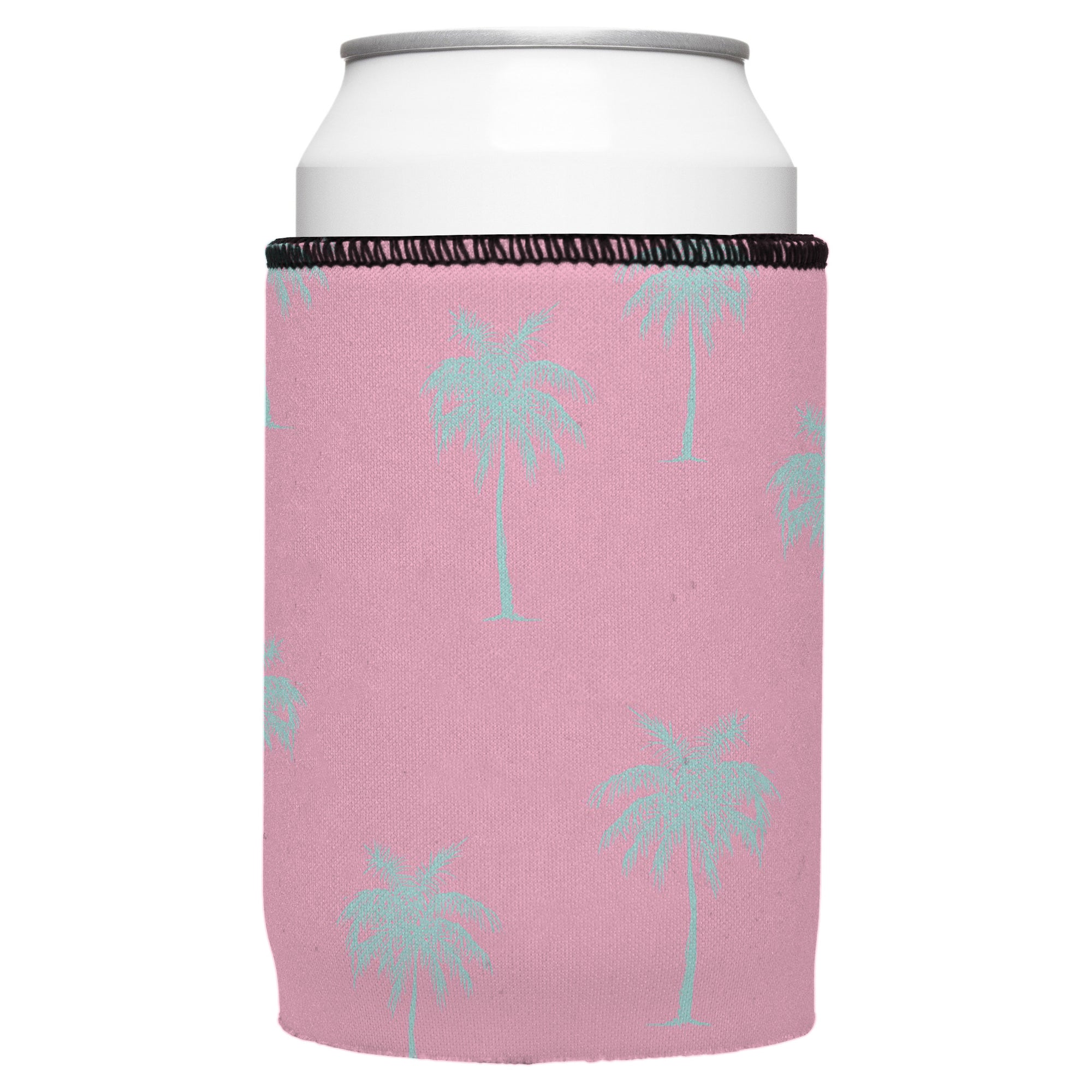 Stubbyz Palm Trees Aqua Pink Stubby Cooler