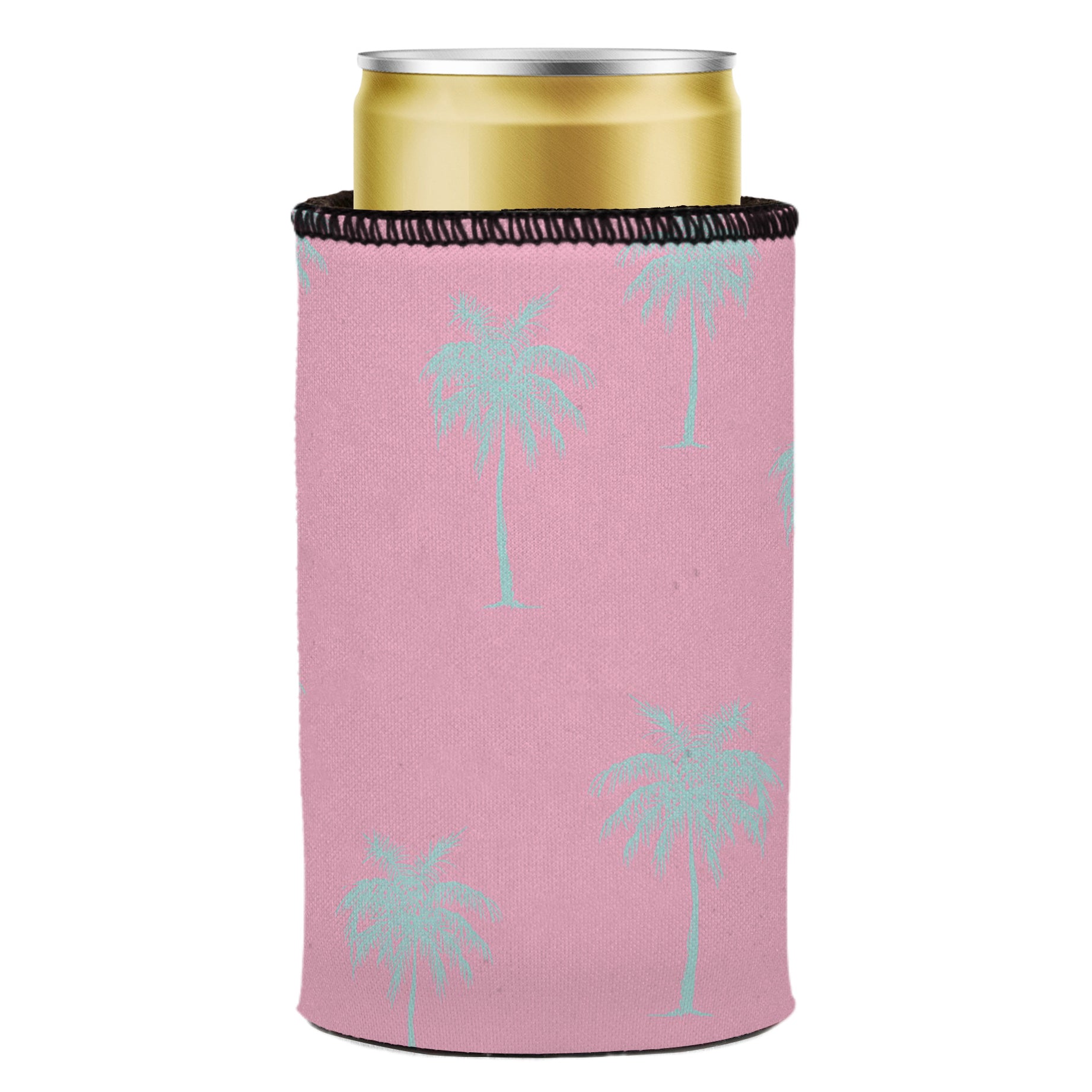 Stubbyz Palm Trees Aqua Pink Stubby Cooler