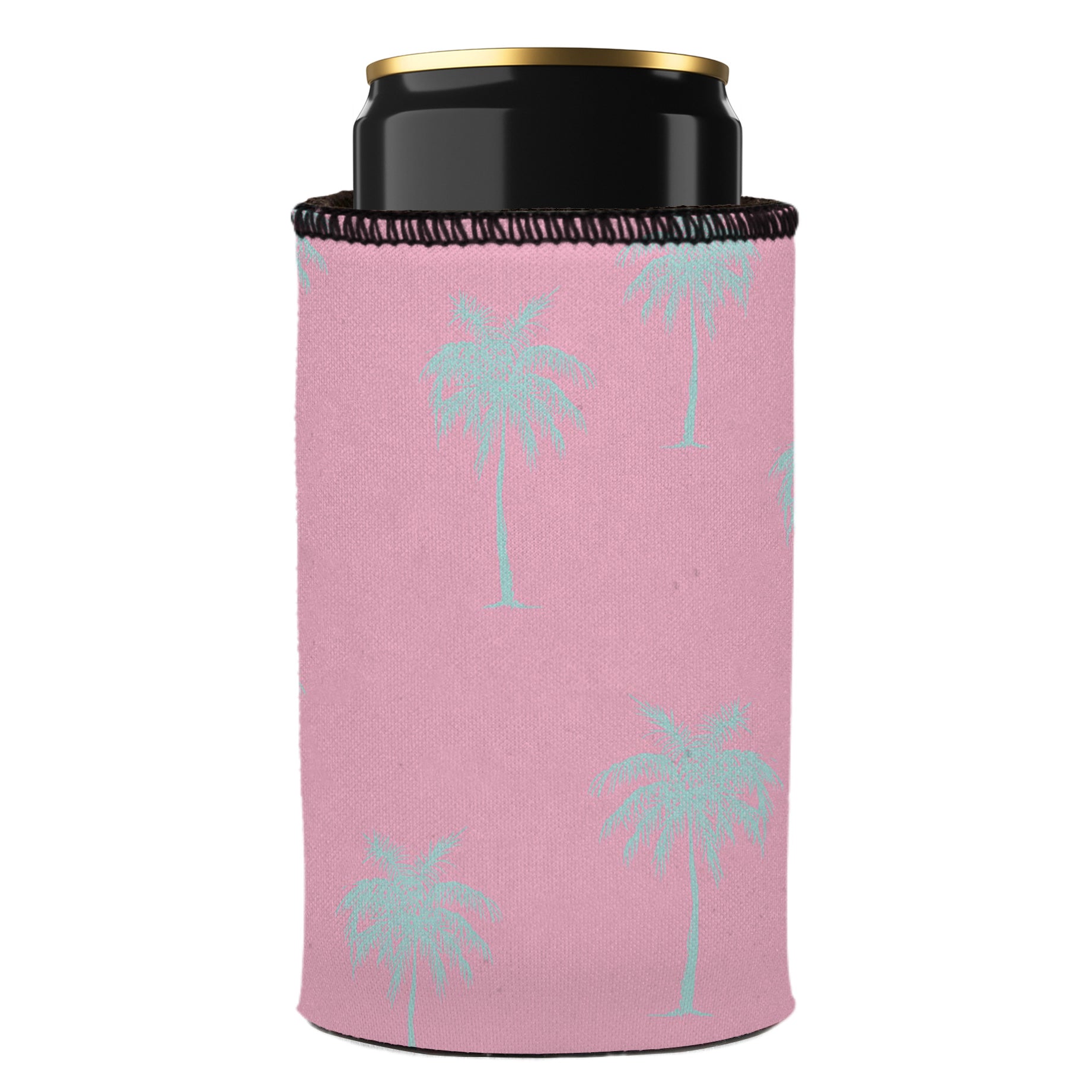 Stubbyz Palm Trees Aqua Pink Stubby Cooler