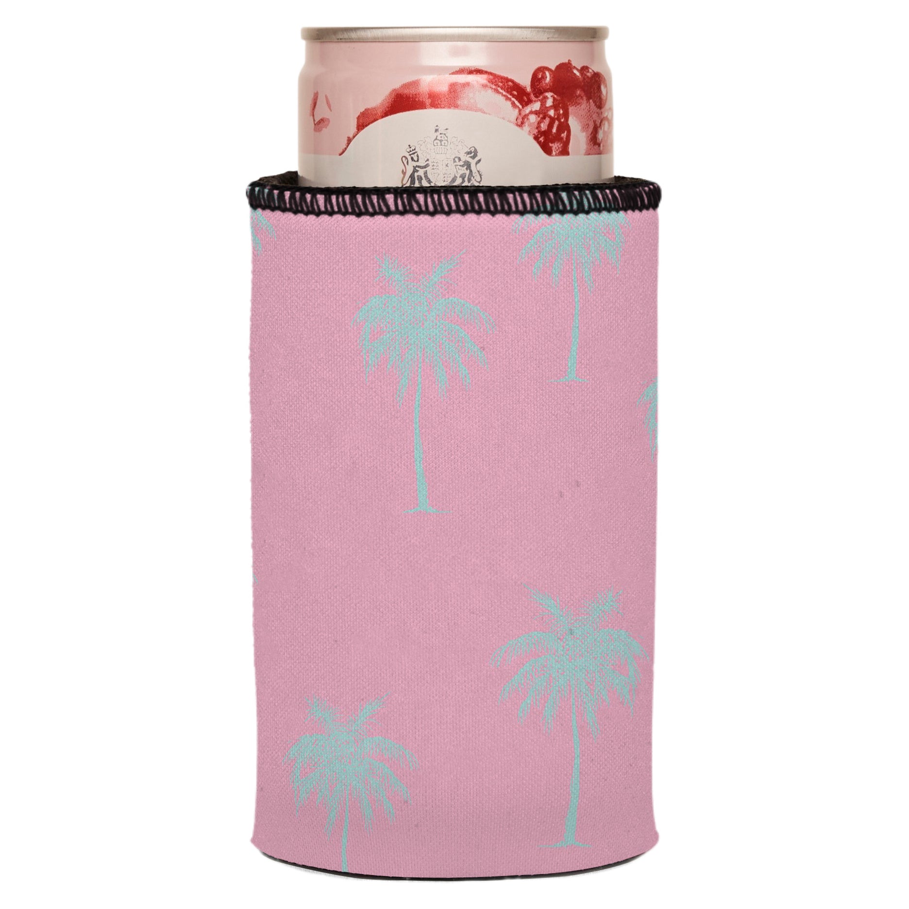 Stubbyz Palm Trees Aqua Pink Stubby Cooler