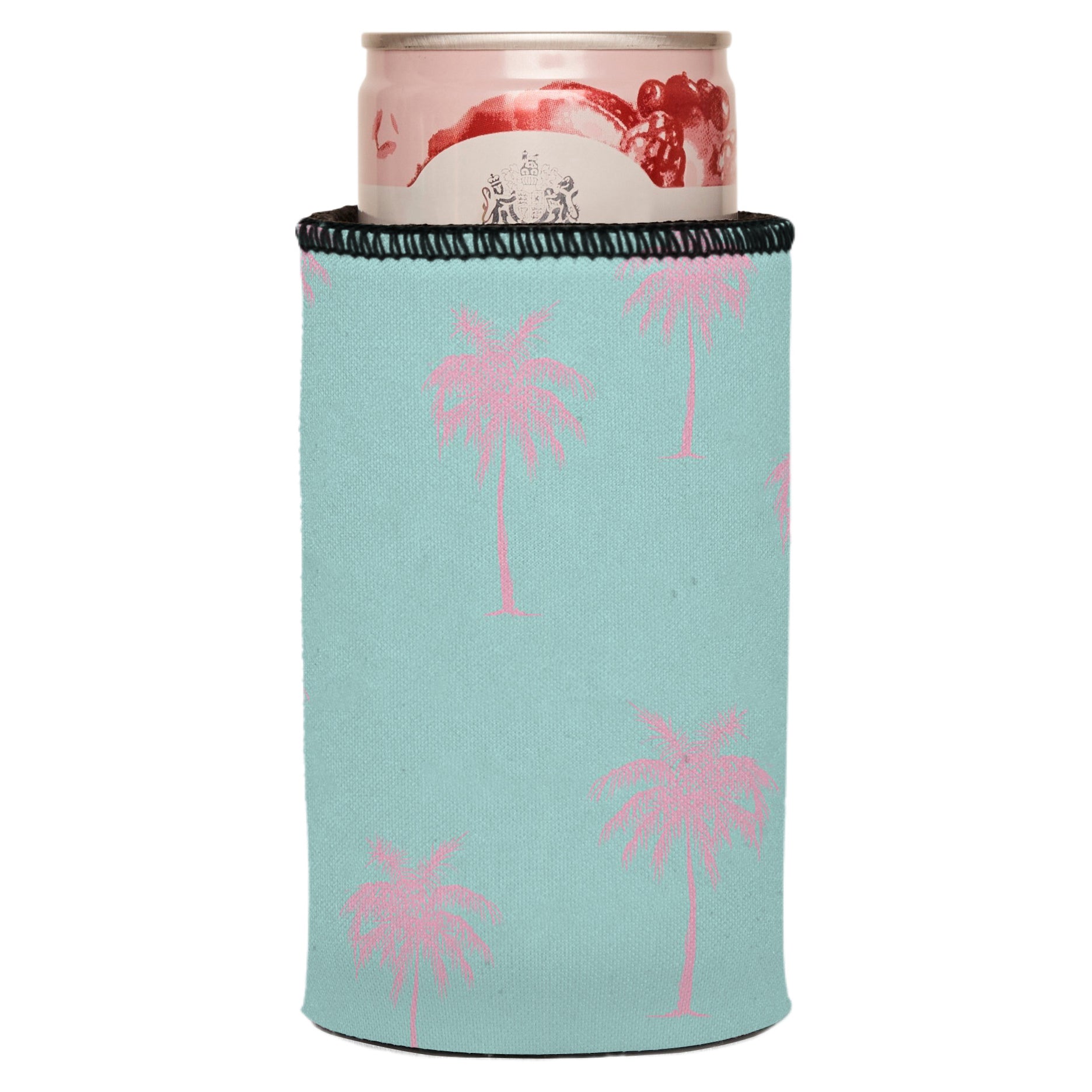 Stubbyz Palm Trees Pink Aqua Stubby Cooler